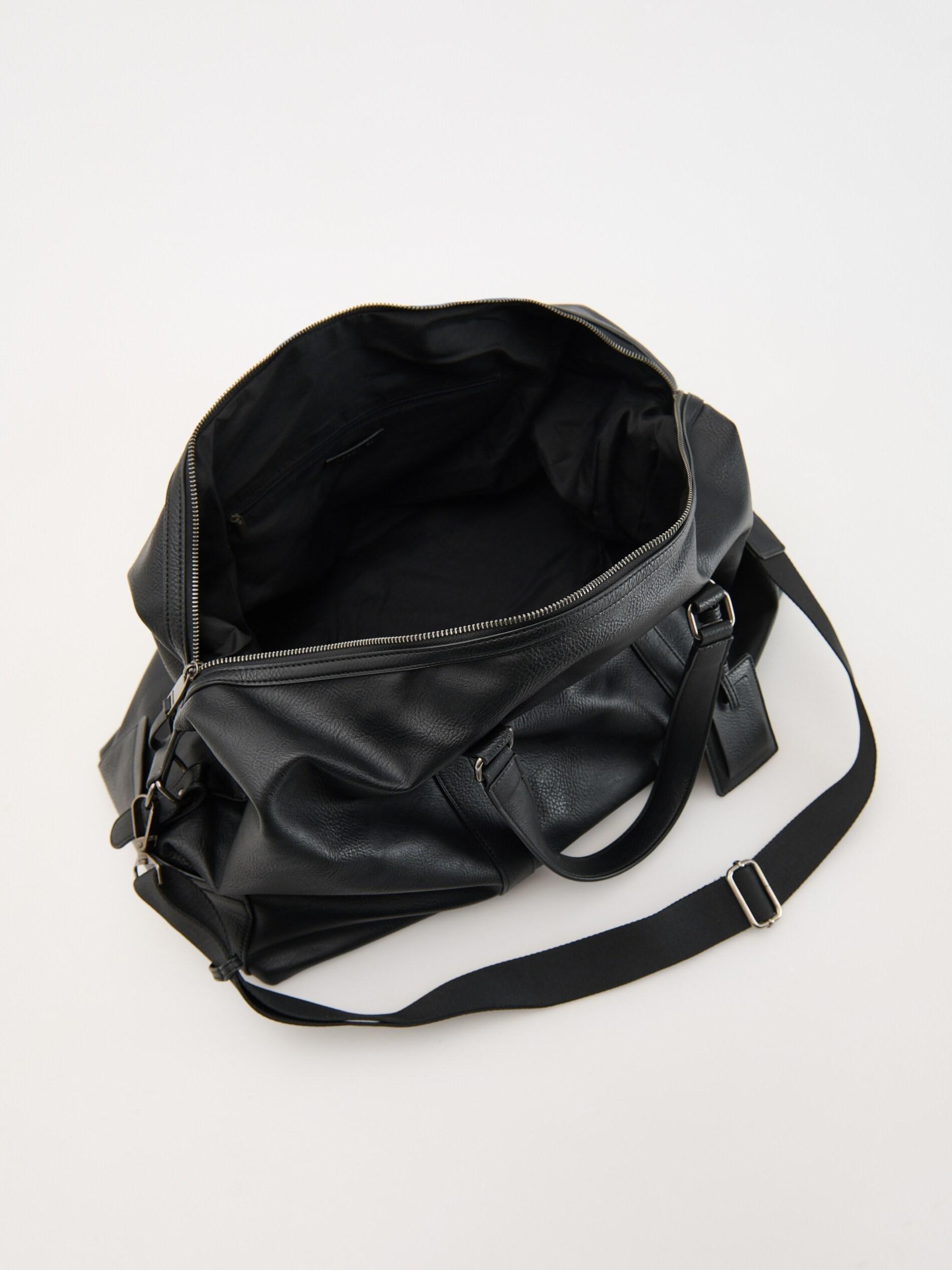 Black Weekender Bag, Black, large image number 4