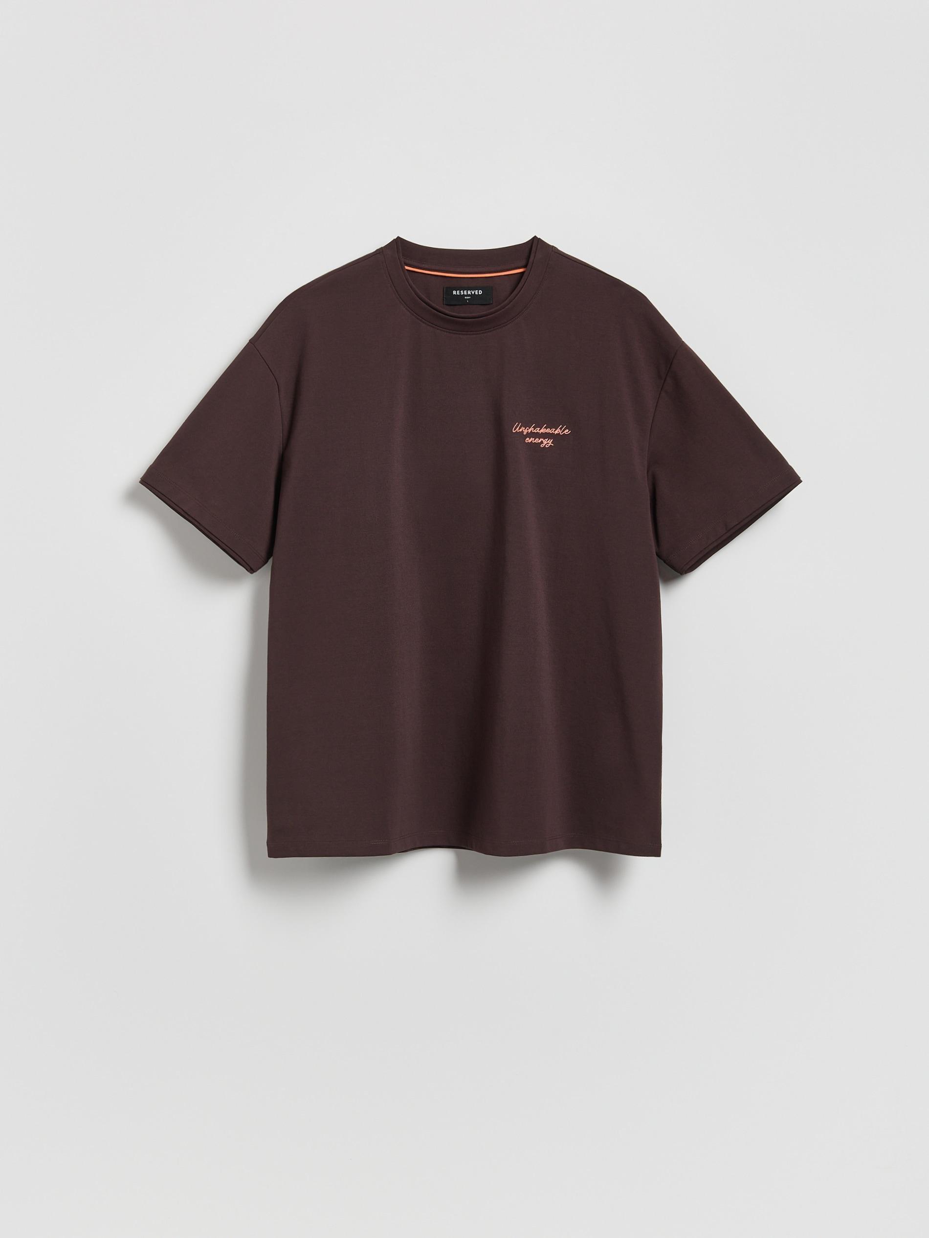 Brown Boxy T-Shirt With Cotton Blend, Brown, medium
