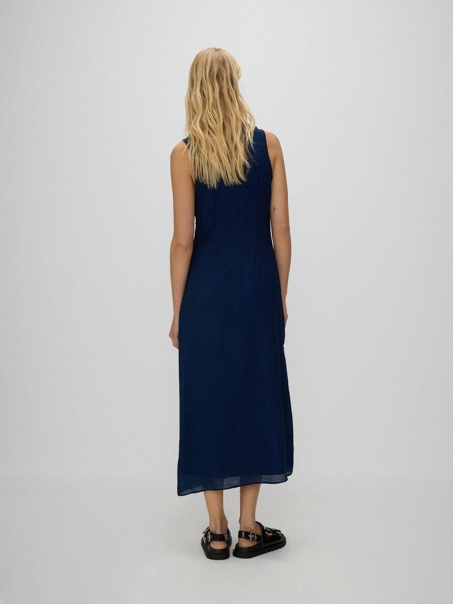 Navy Dress With A High Viscose Content, Navy, large image number 6