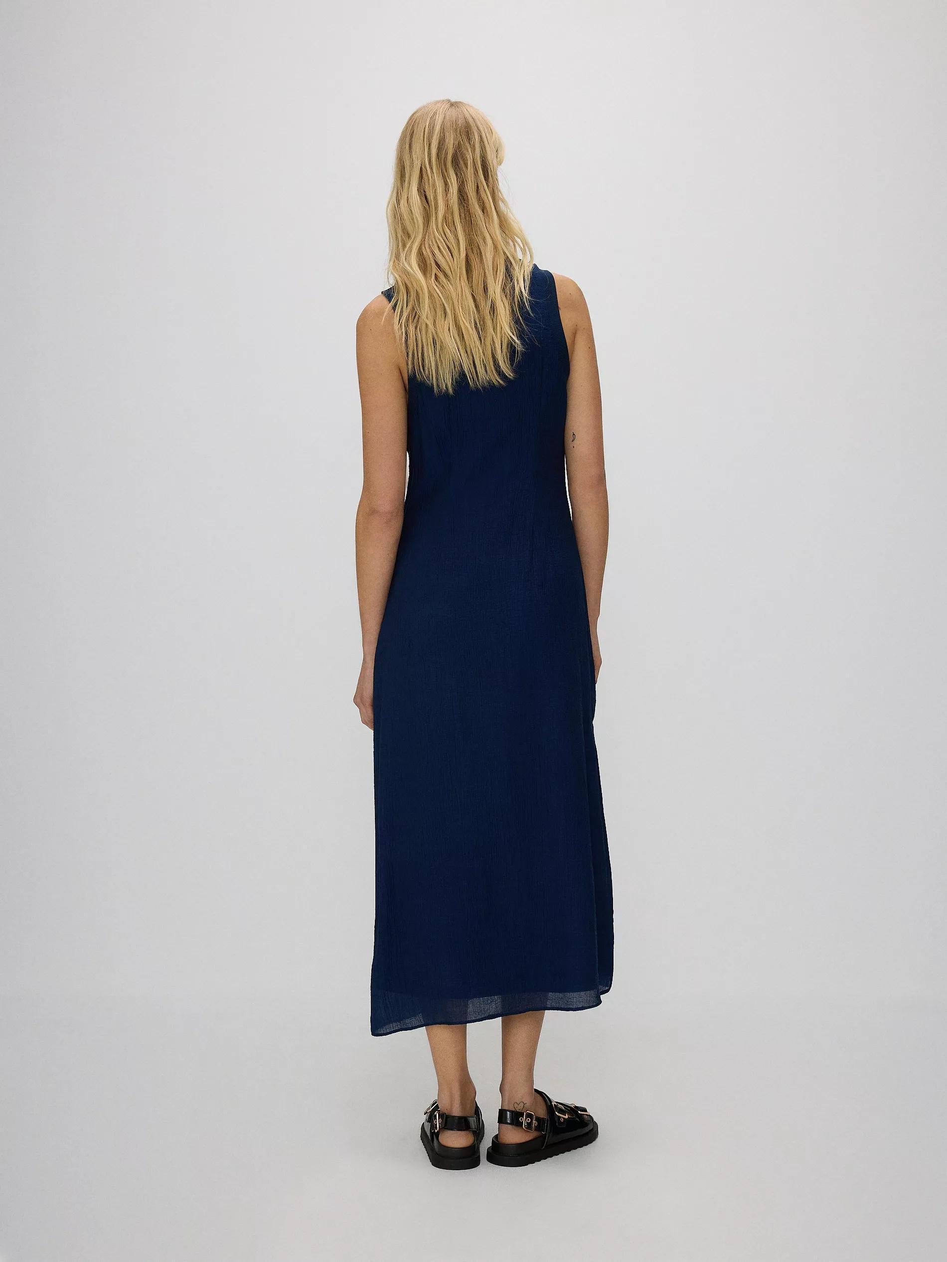 Navy Dress With A High Viscose Content, Navy, large image number 9