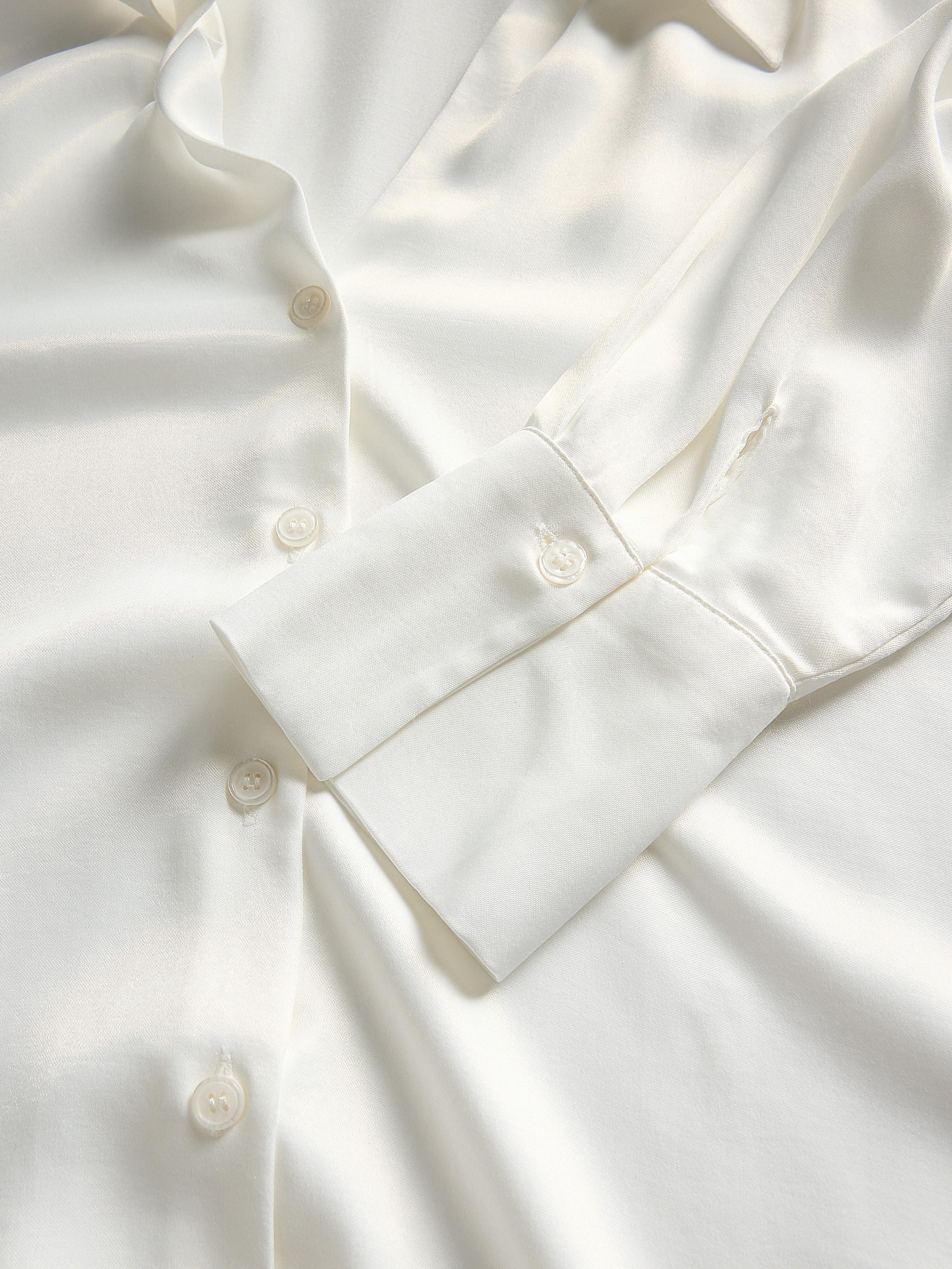 Cream V-Neck Shirt, , large image number 3