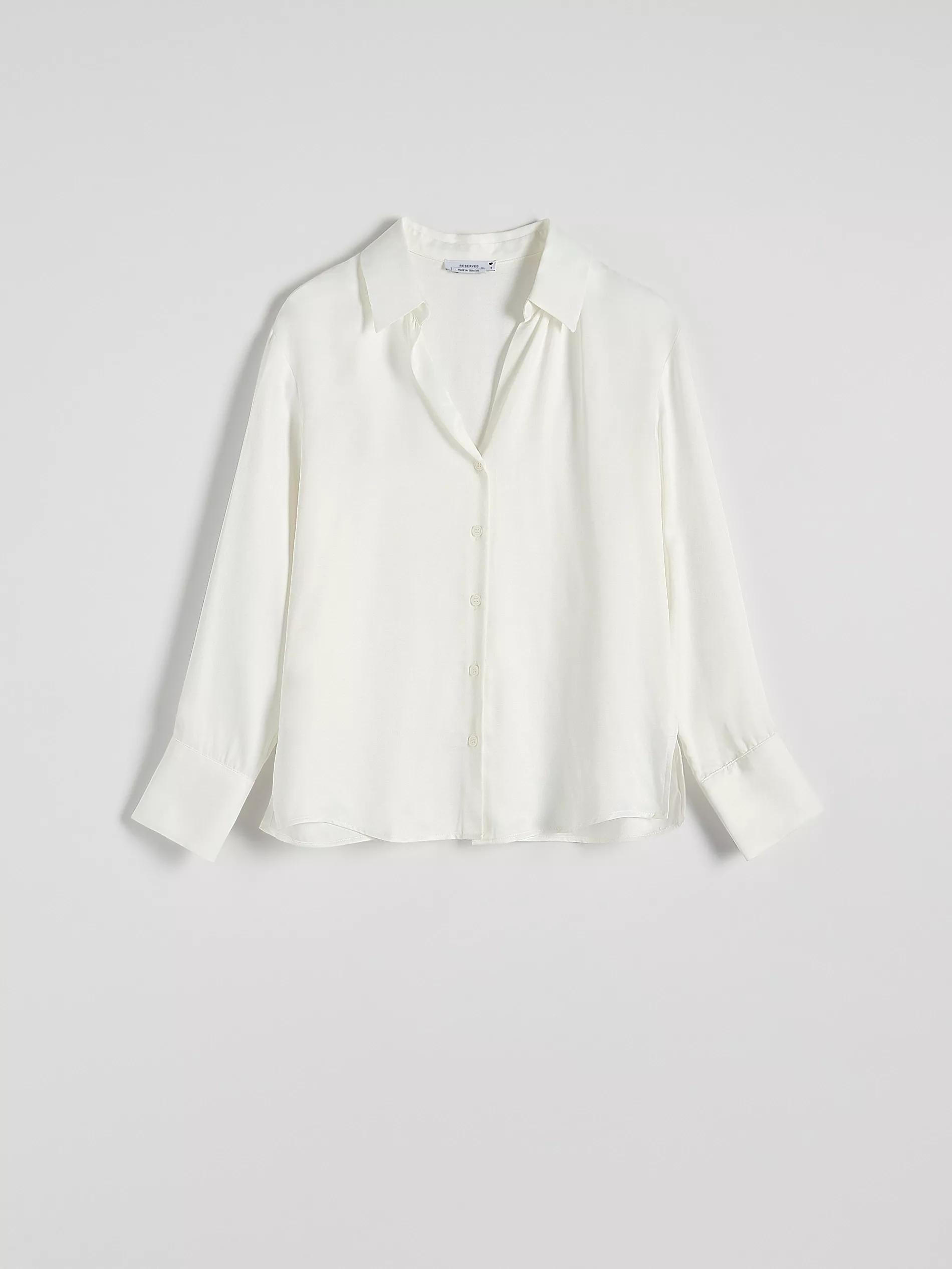 Cream V-Neck Shirt, , large image number 4