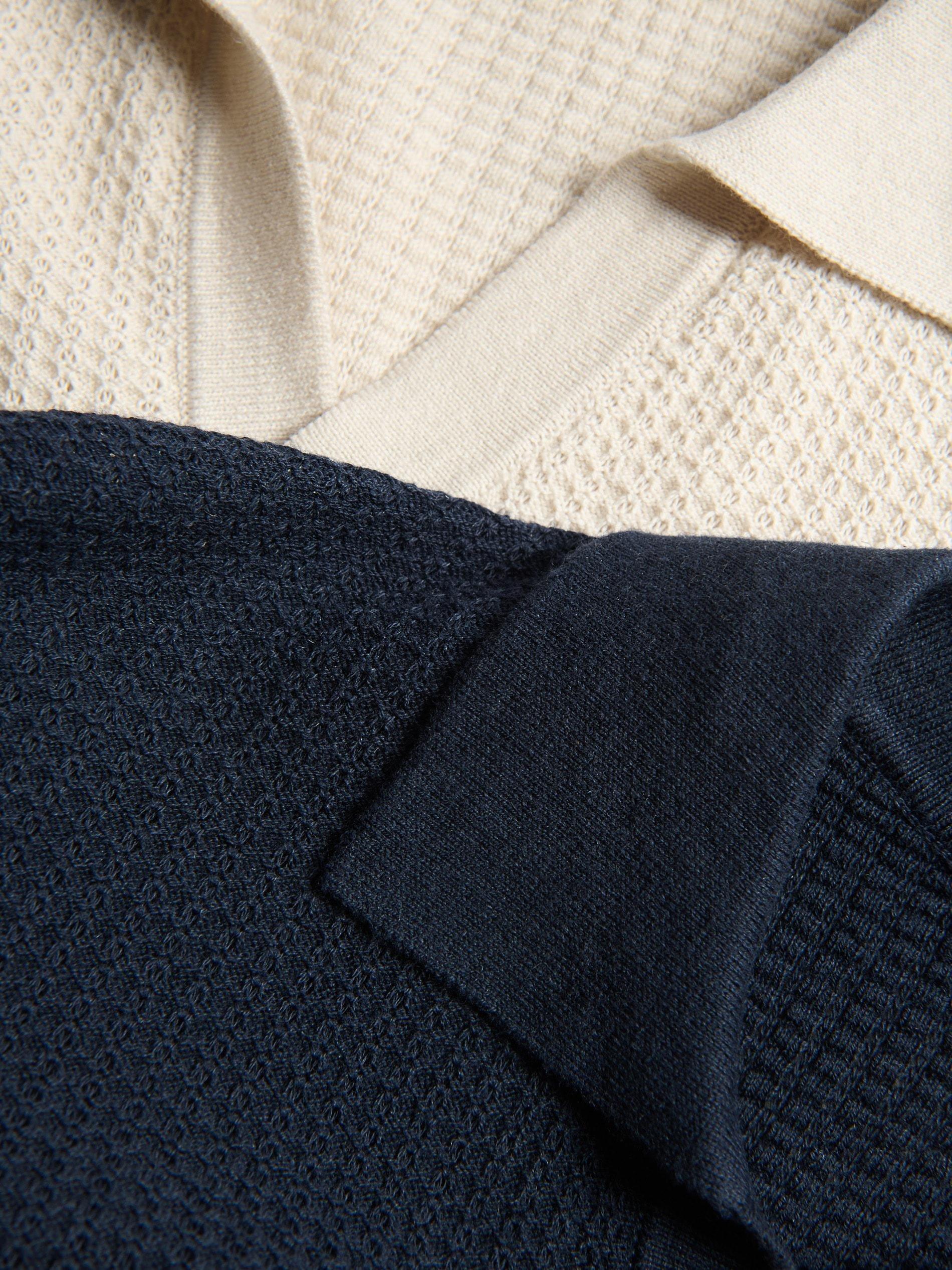 Navy Linen Polo Shirt, Navy, large image number 1