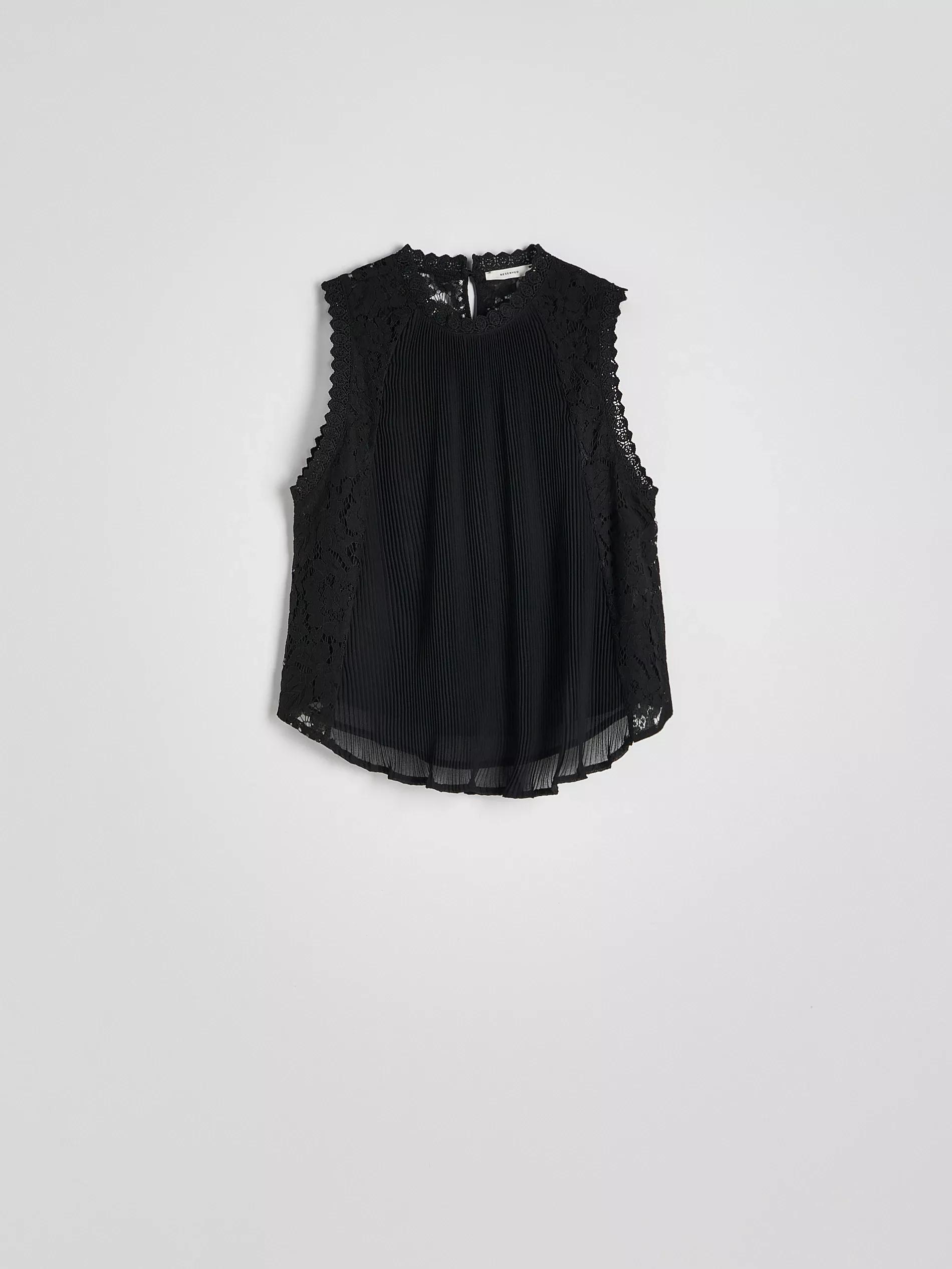 Black Blouse With Crochet Lining, , large image number 4