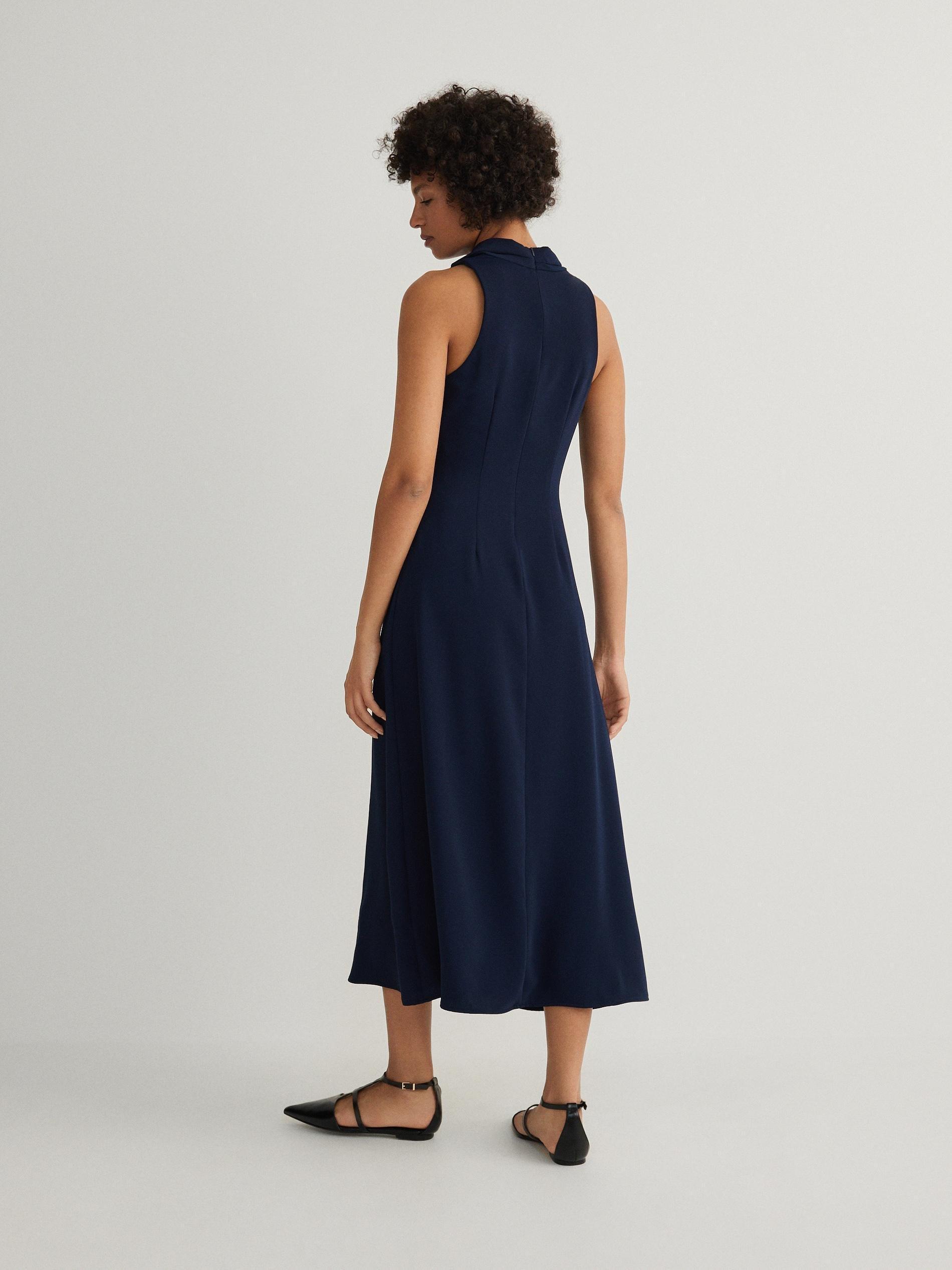 Navy High Neck Dress, , large image number 3