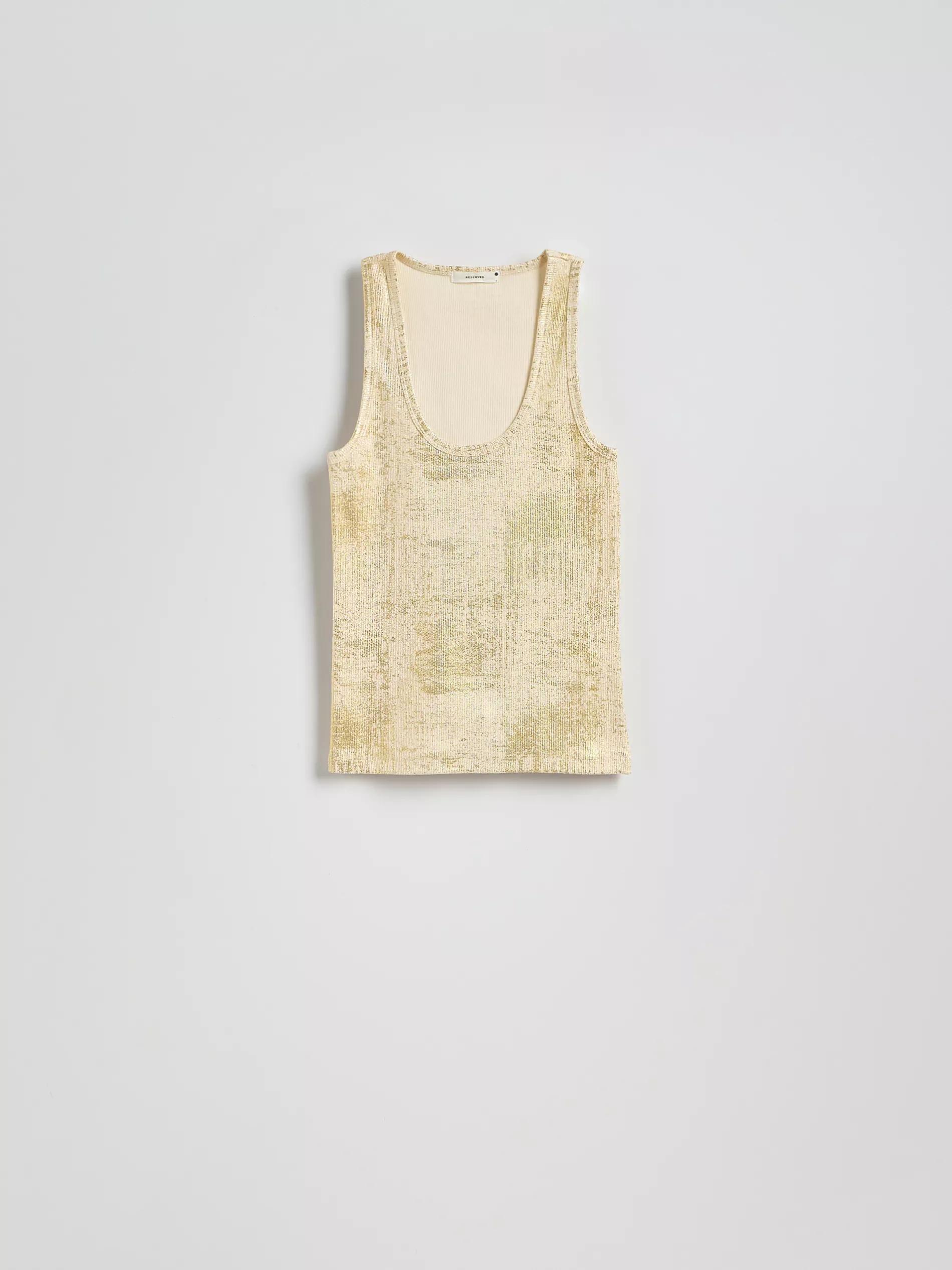 Beige Shiny Strappy Top, , large image number 5