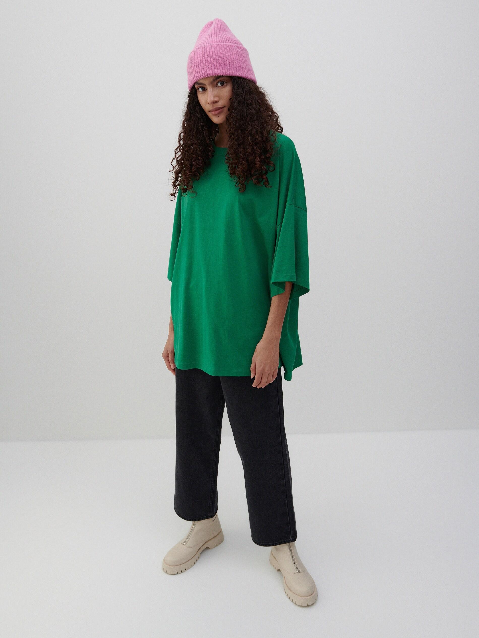 تي شيرت أخضر طازج كبير الحجم ، نسائي, , large image number 0