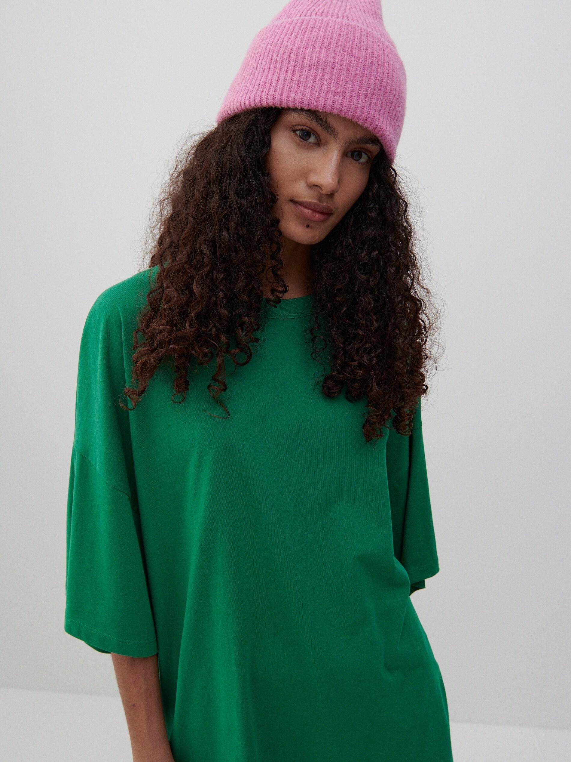 تي شيرت أخضر طازج كبير الحجم ، نسائي, , large image number 1