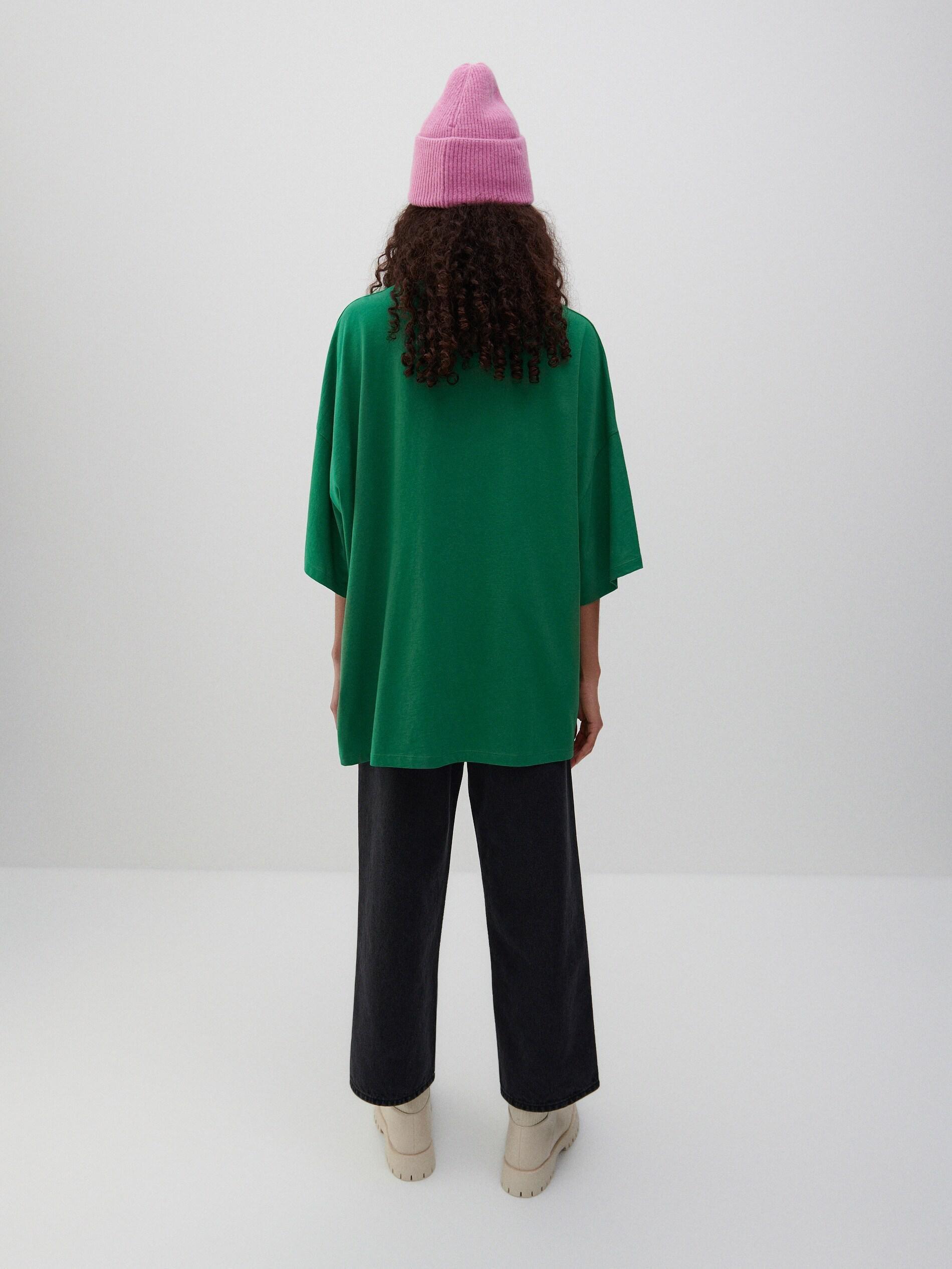 تي شيرت أخضر طازج كبير الحجم ، نسائي, , large image number 2