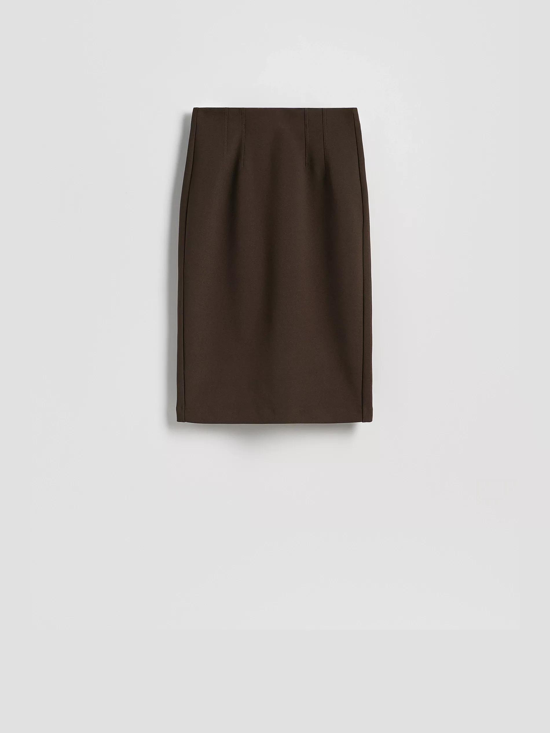 تنورة ميدي مع شق بني غامق, Brown, large image number 4