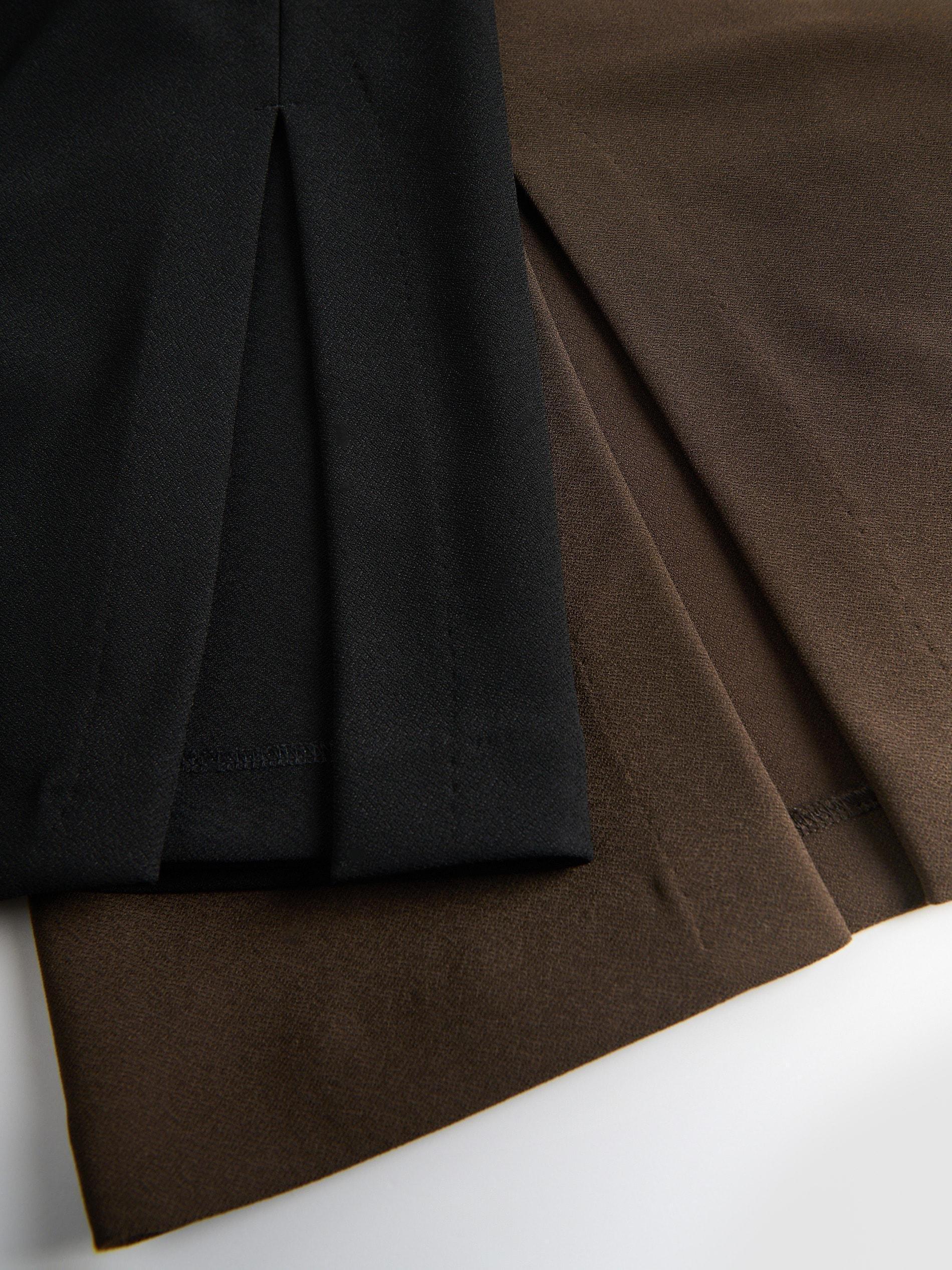 Black Midi Skirt With Split, Black, large image number 5