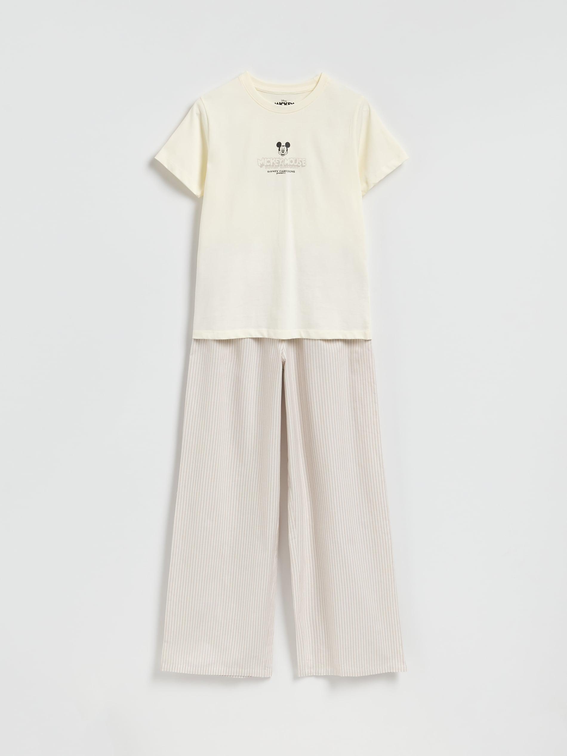 Beige Mickey Mouse Two Piece Pyjama Set, Beige, large image number 4