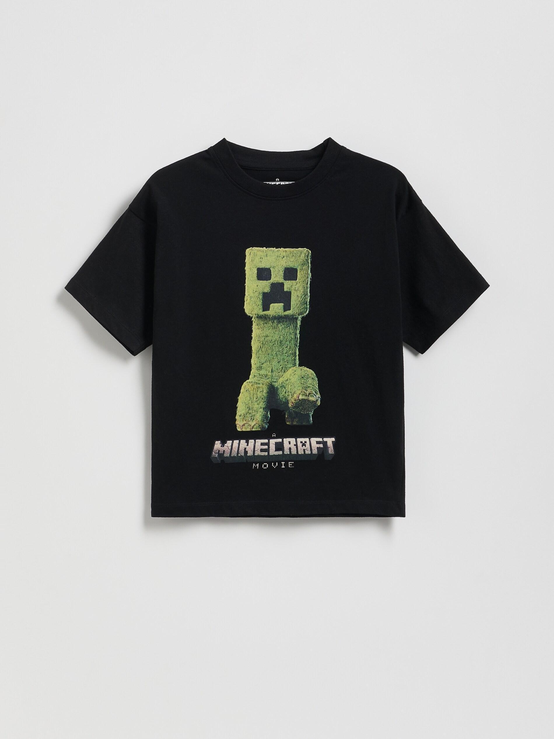 Black Minecraft Cotton T-Shirt, Black, large image number 0