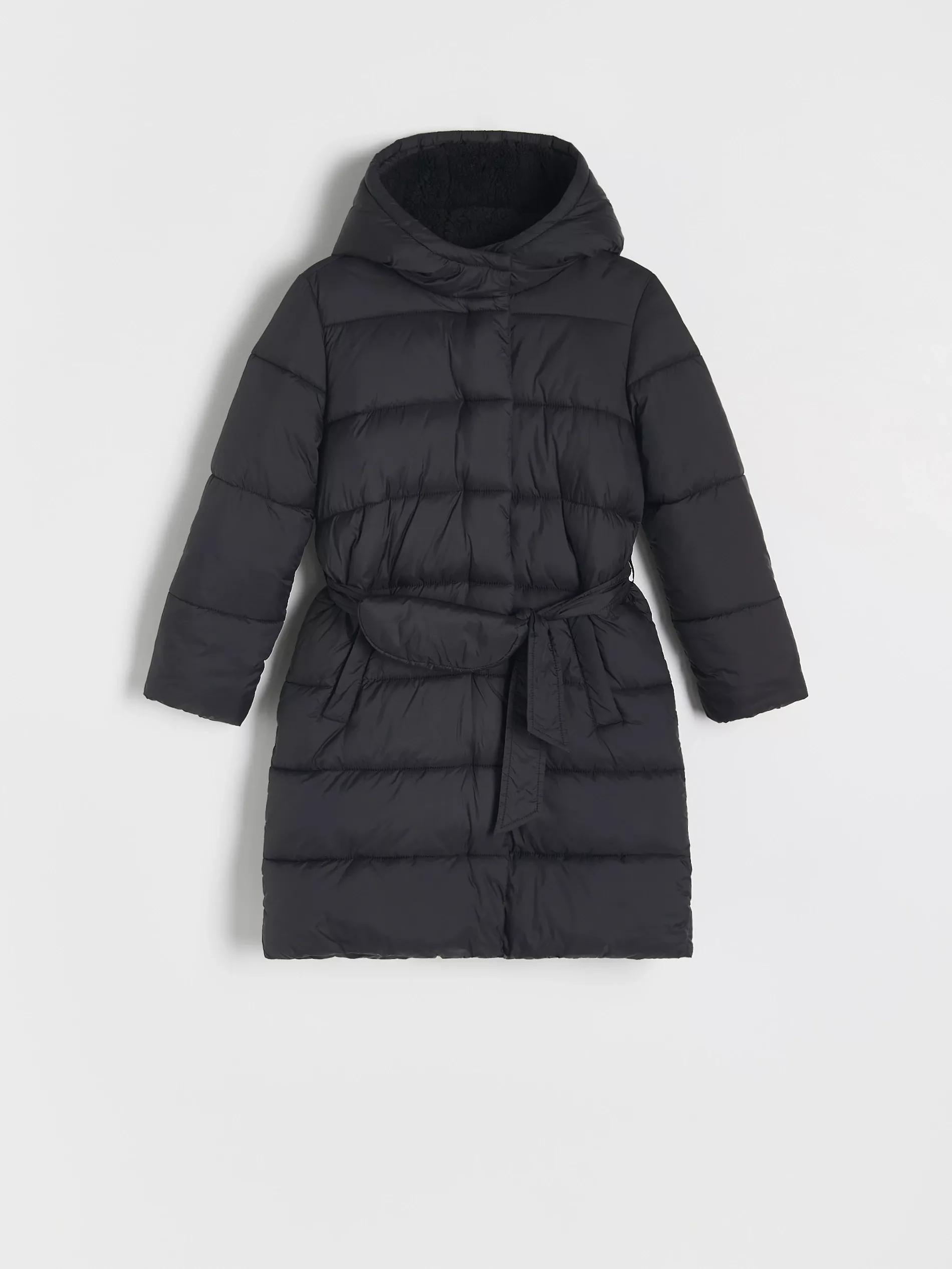 Black Quilted Coat With Lining, , large image number 2