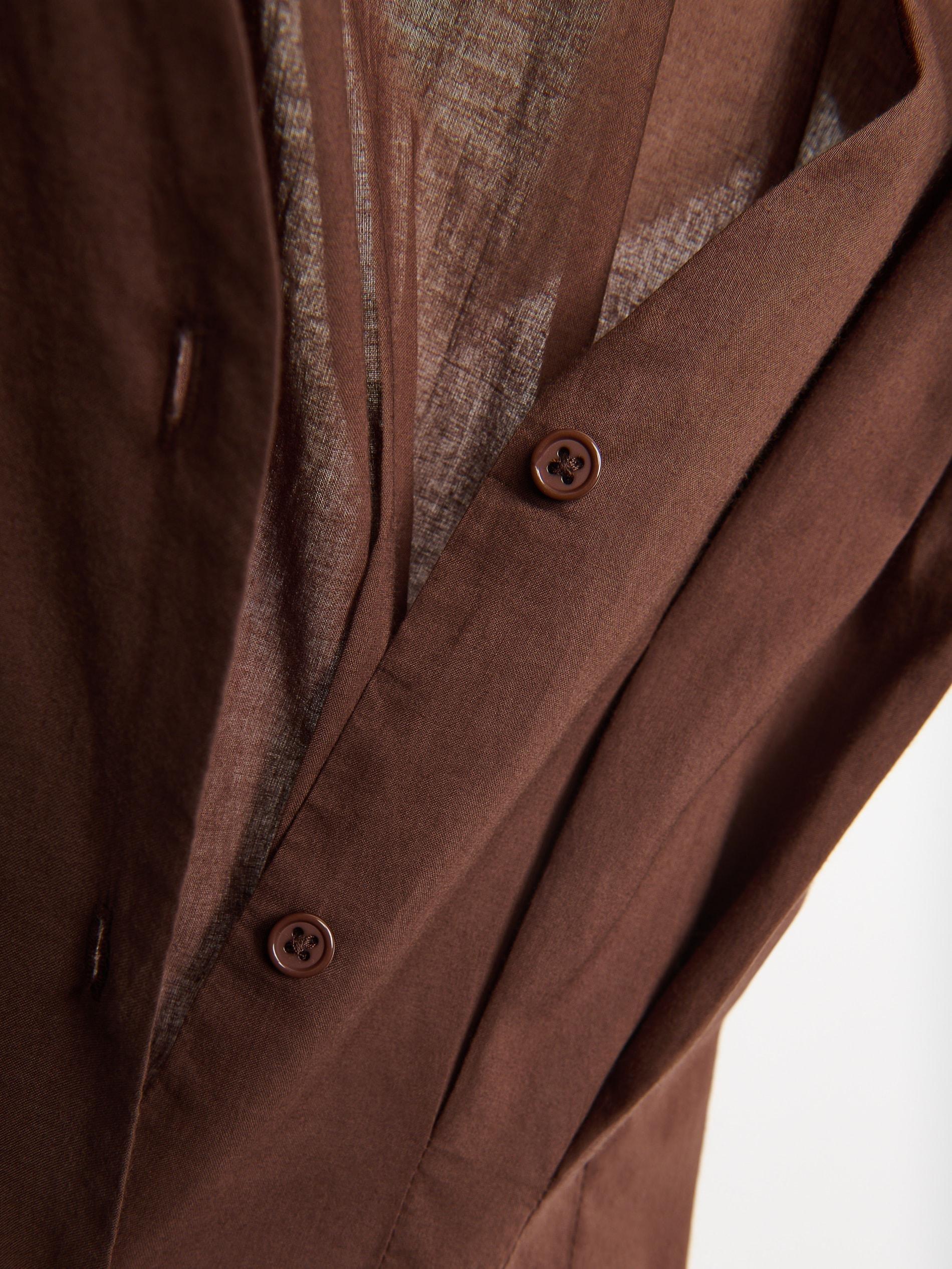 Brown Cotton Midi Dress, Brown, large image number 5