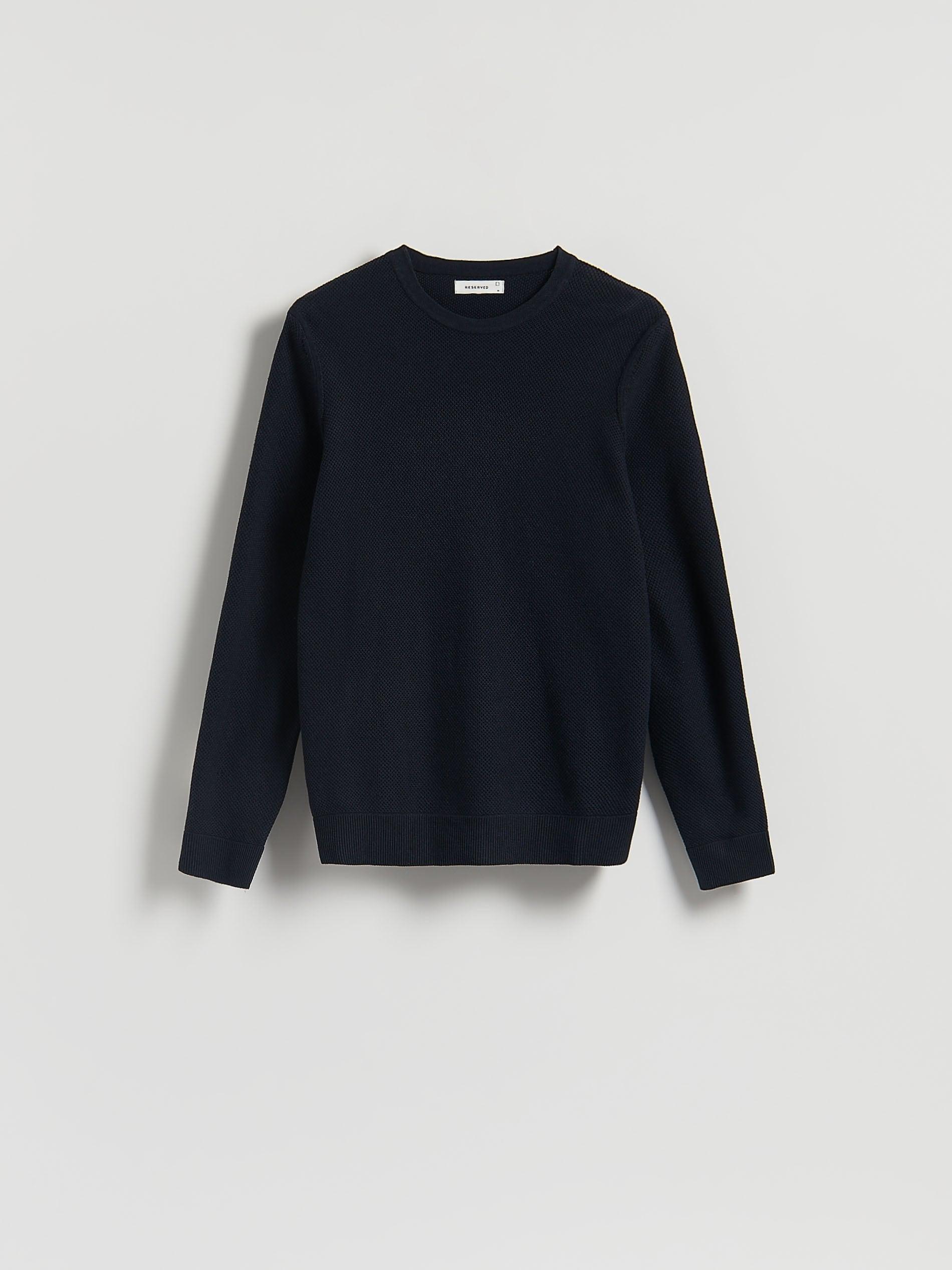 Navy Structural Cotton Jumper, Navy, large image number 5