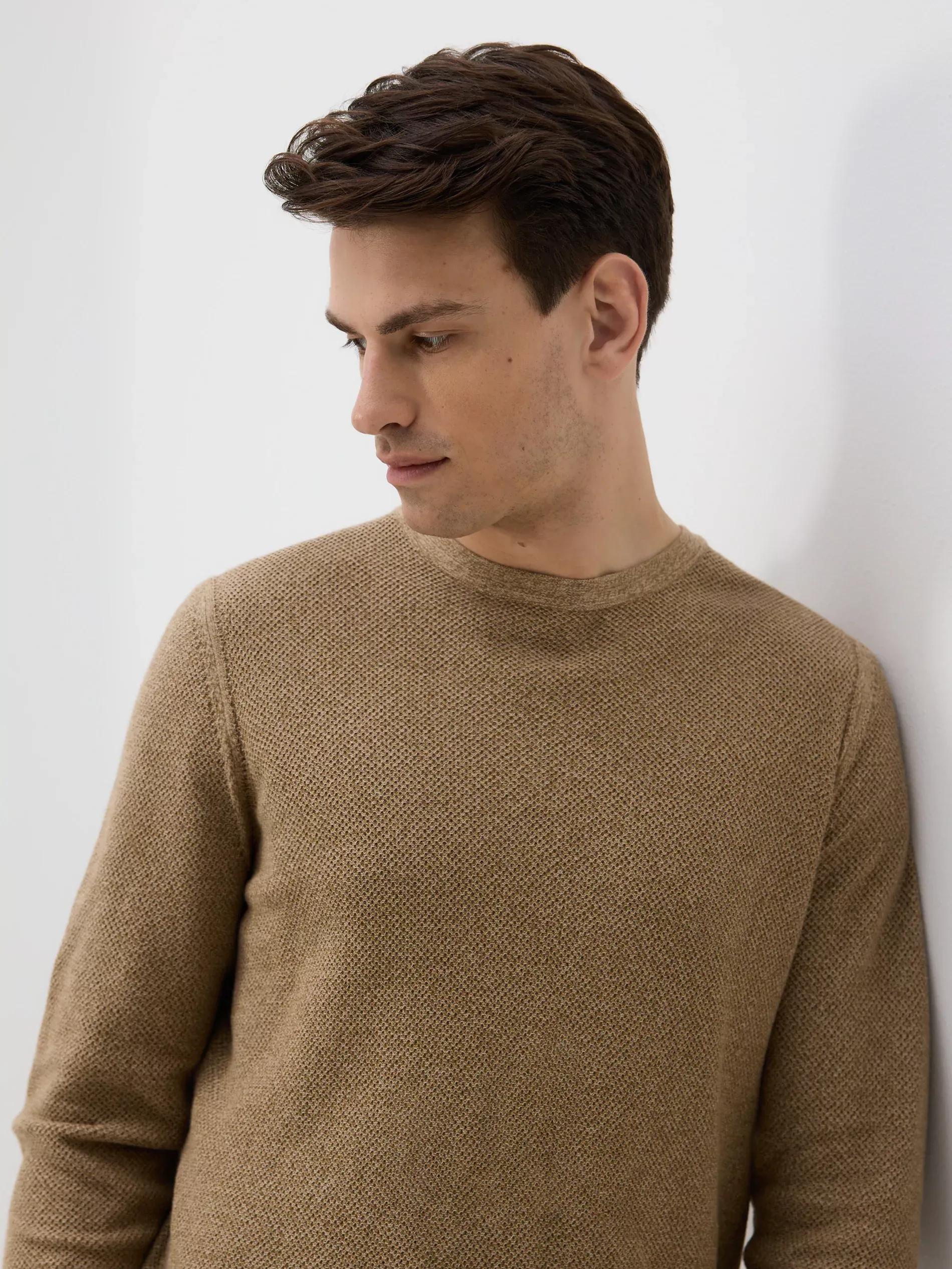 Brown Structural Cotton Jumper, Brown, large image number 0
