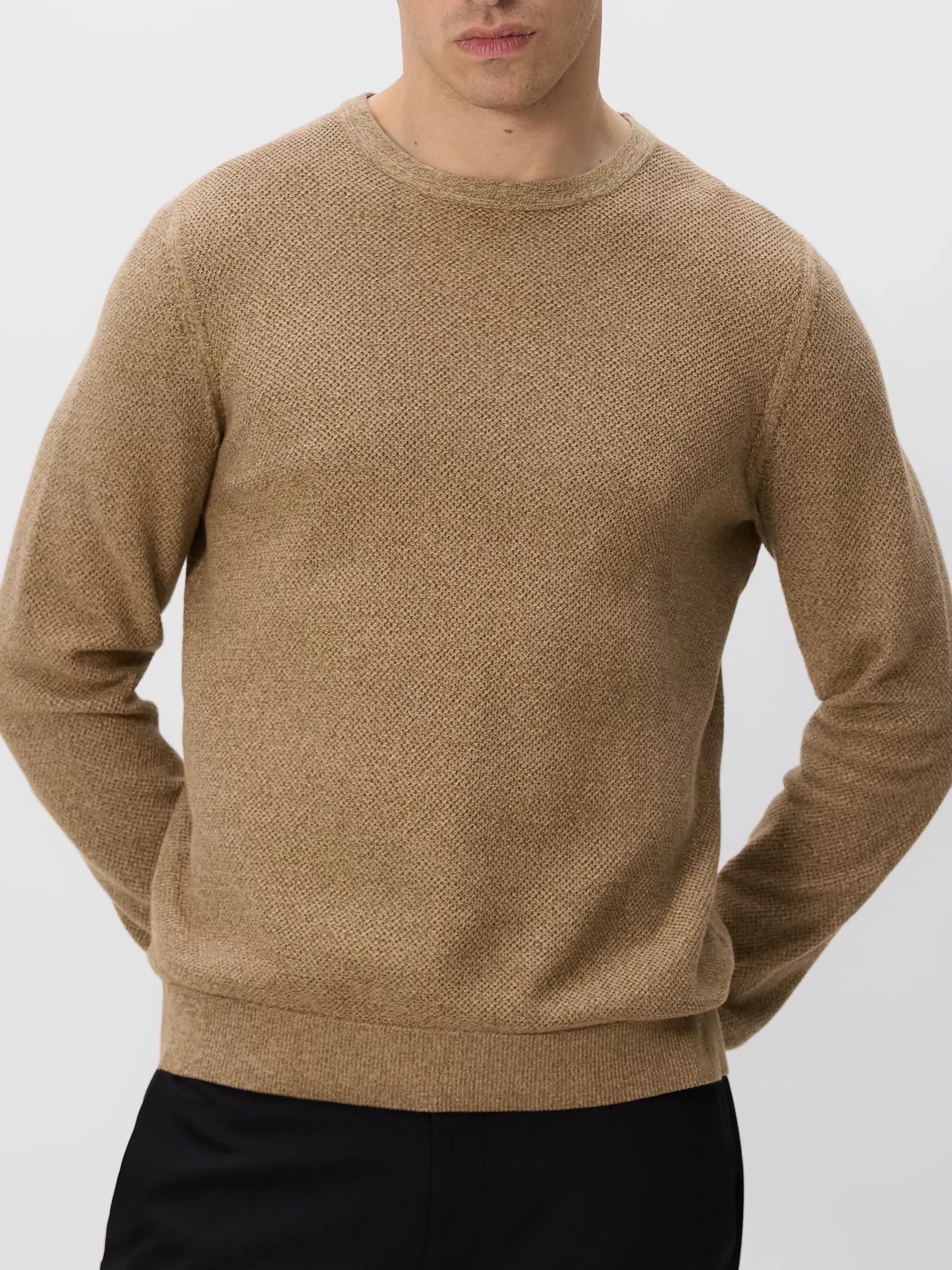 Brown Structural Cotton Jumper, Brown, large image number 1