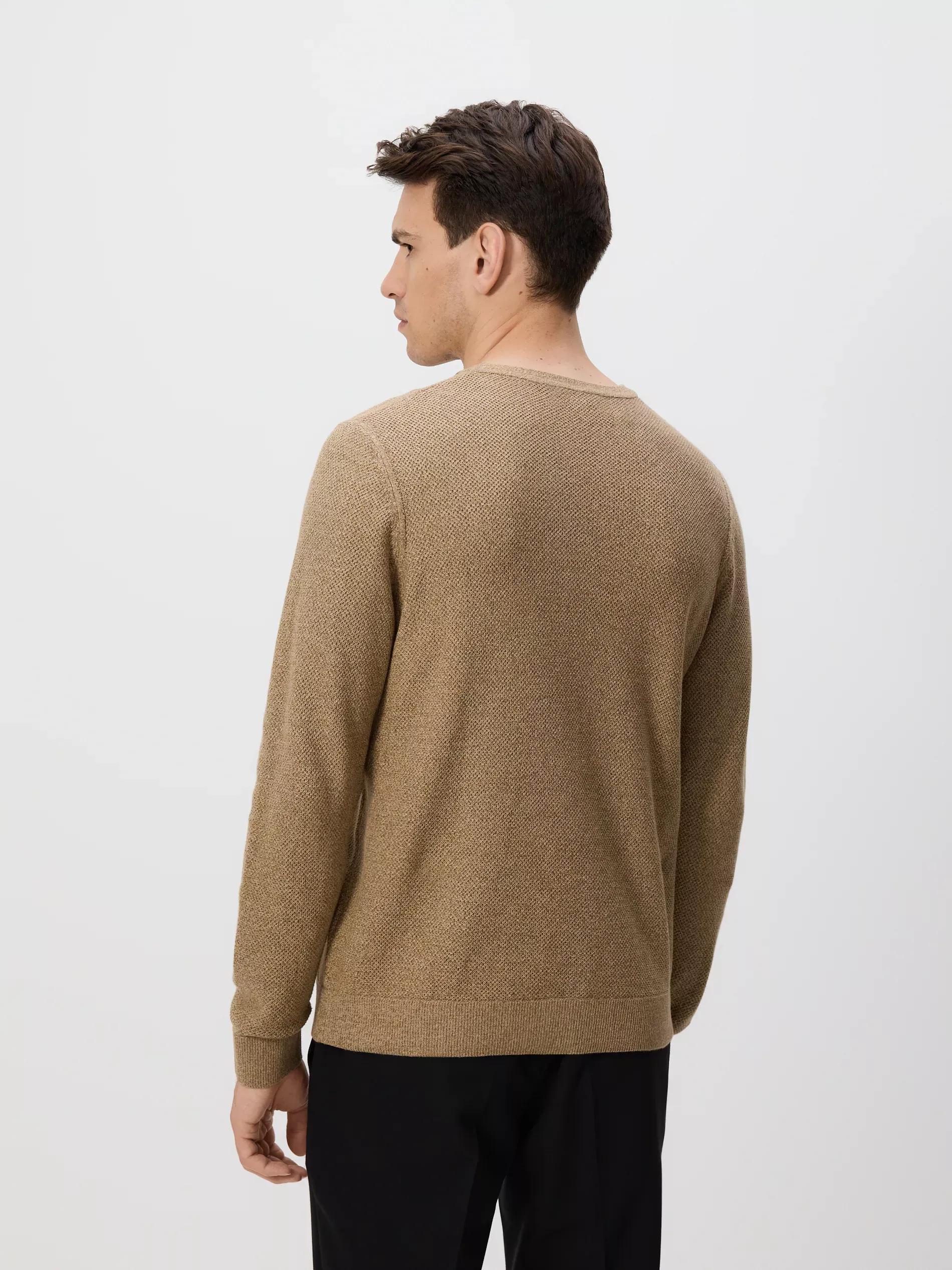 Brown Structural Cotton Jumper, Brown, large image number 3