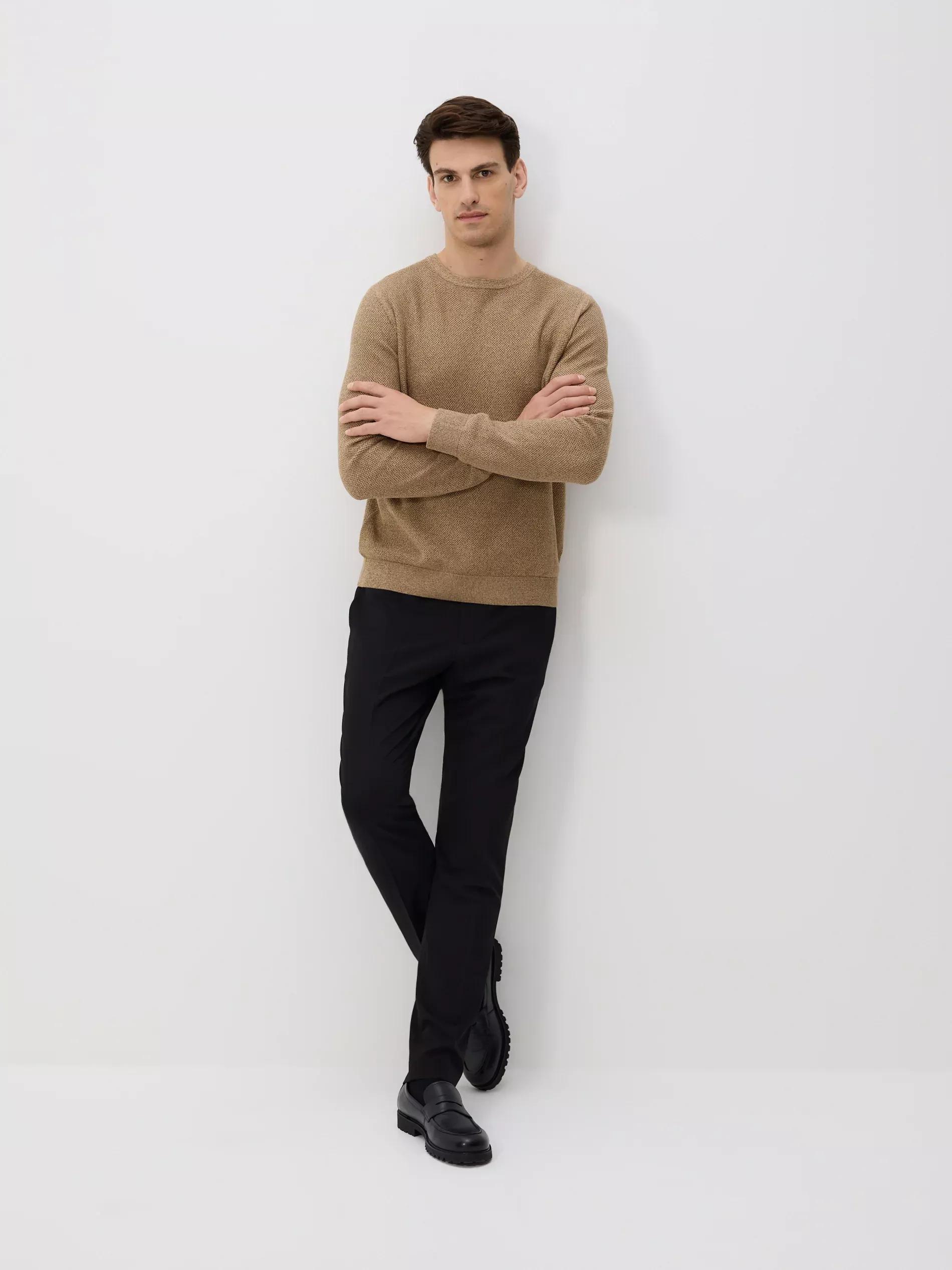 Brown Structural Cotton Jumper, Brown, large image number 4