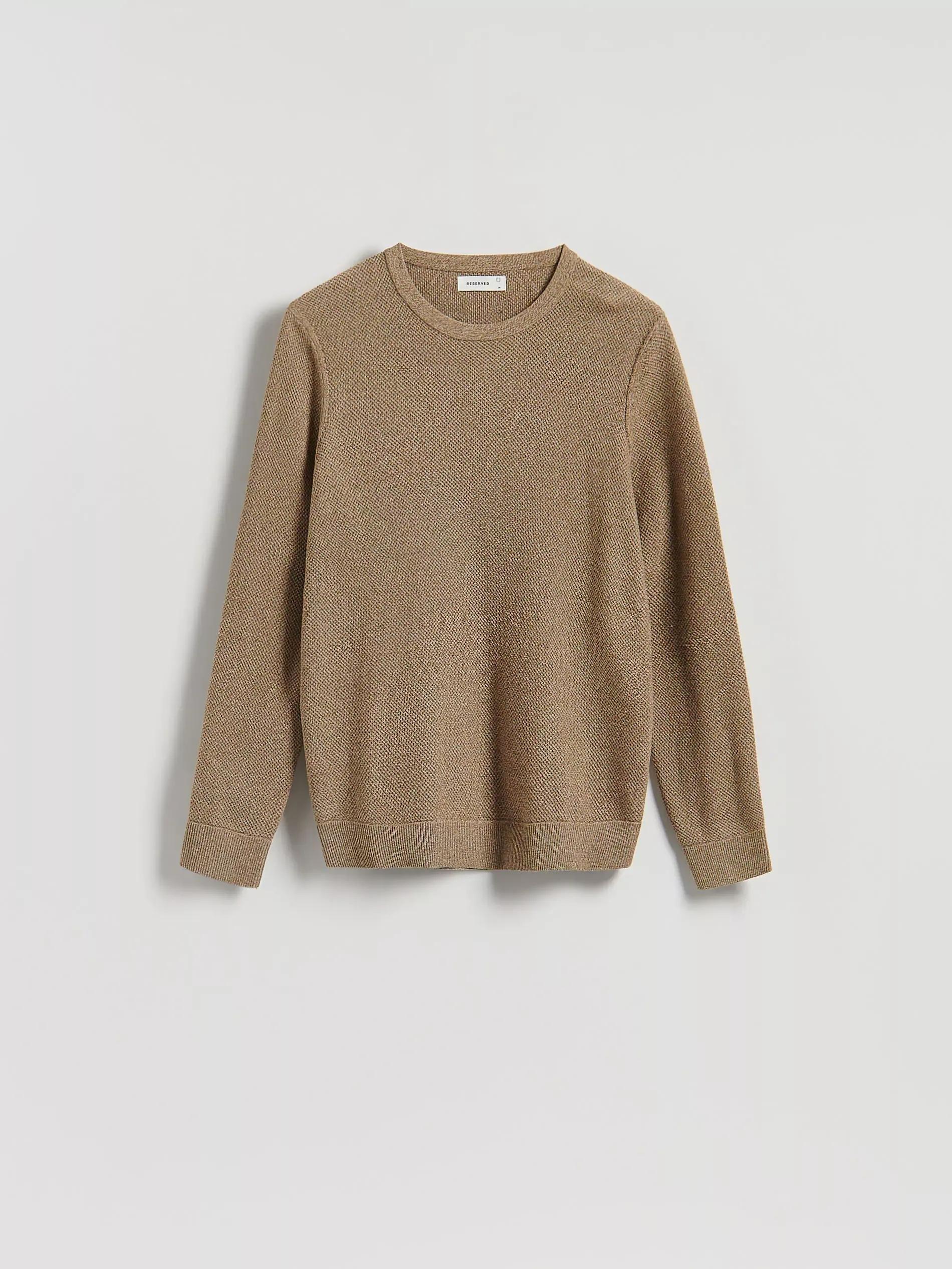 Brown Structural Cotton Jumper, Brown, large image number 5