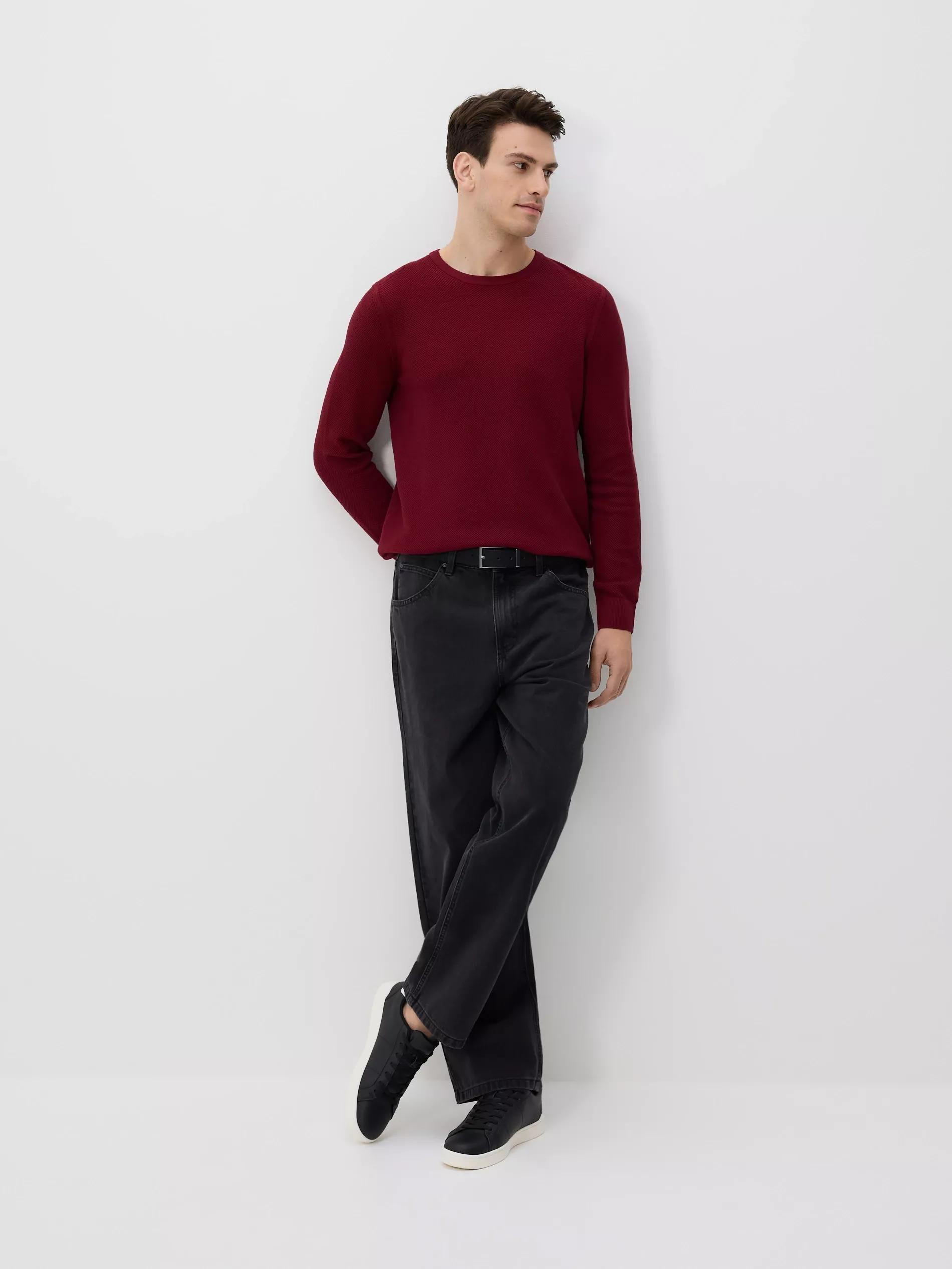 Maroon Structural Cotton Jumper, Burgundy, medium