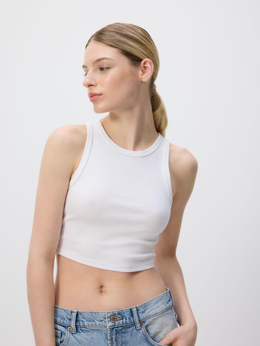 LADIES` SINGLE T, White, medium