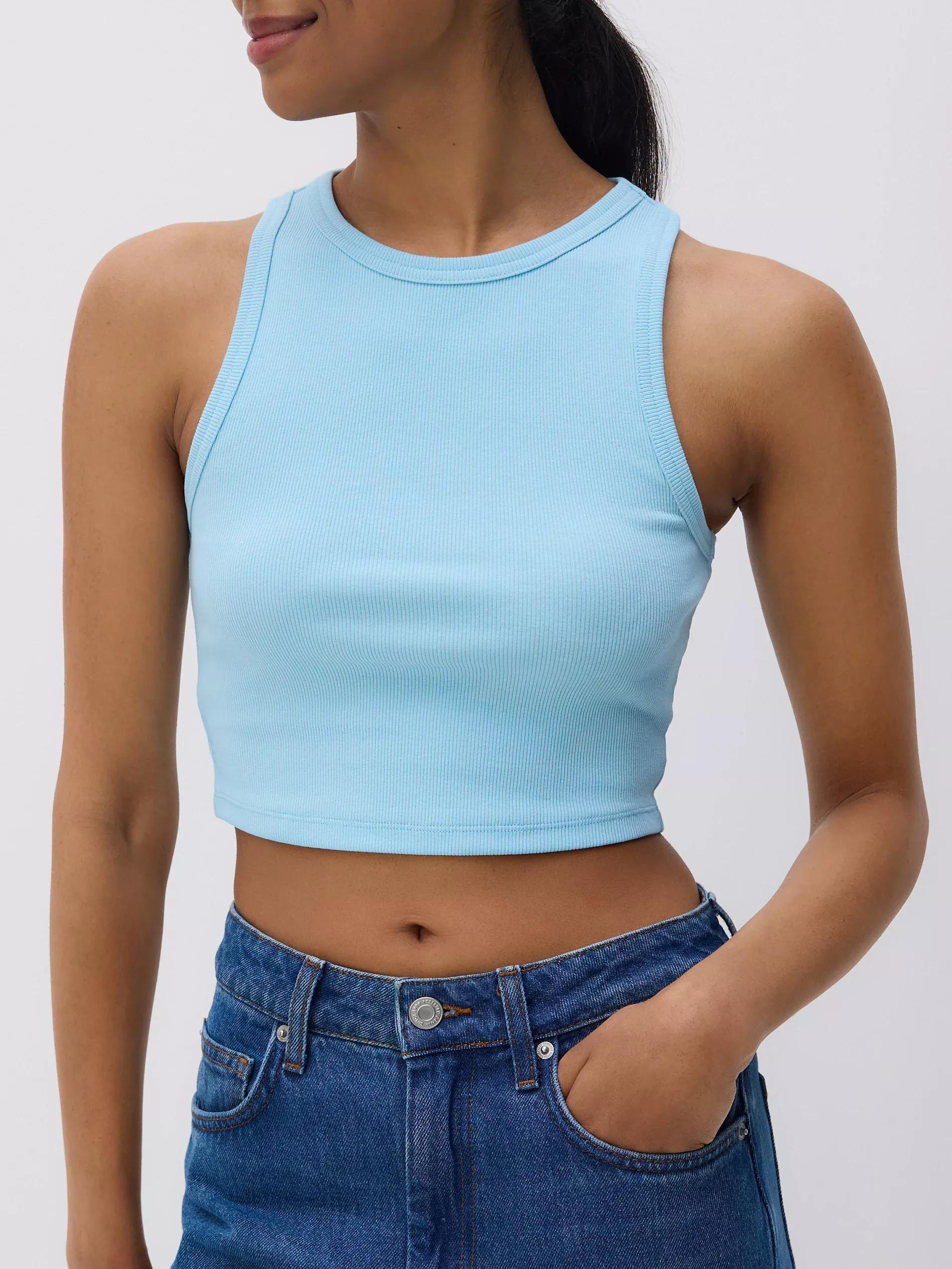 Turquoise Cotton Top, Turquoise, medium