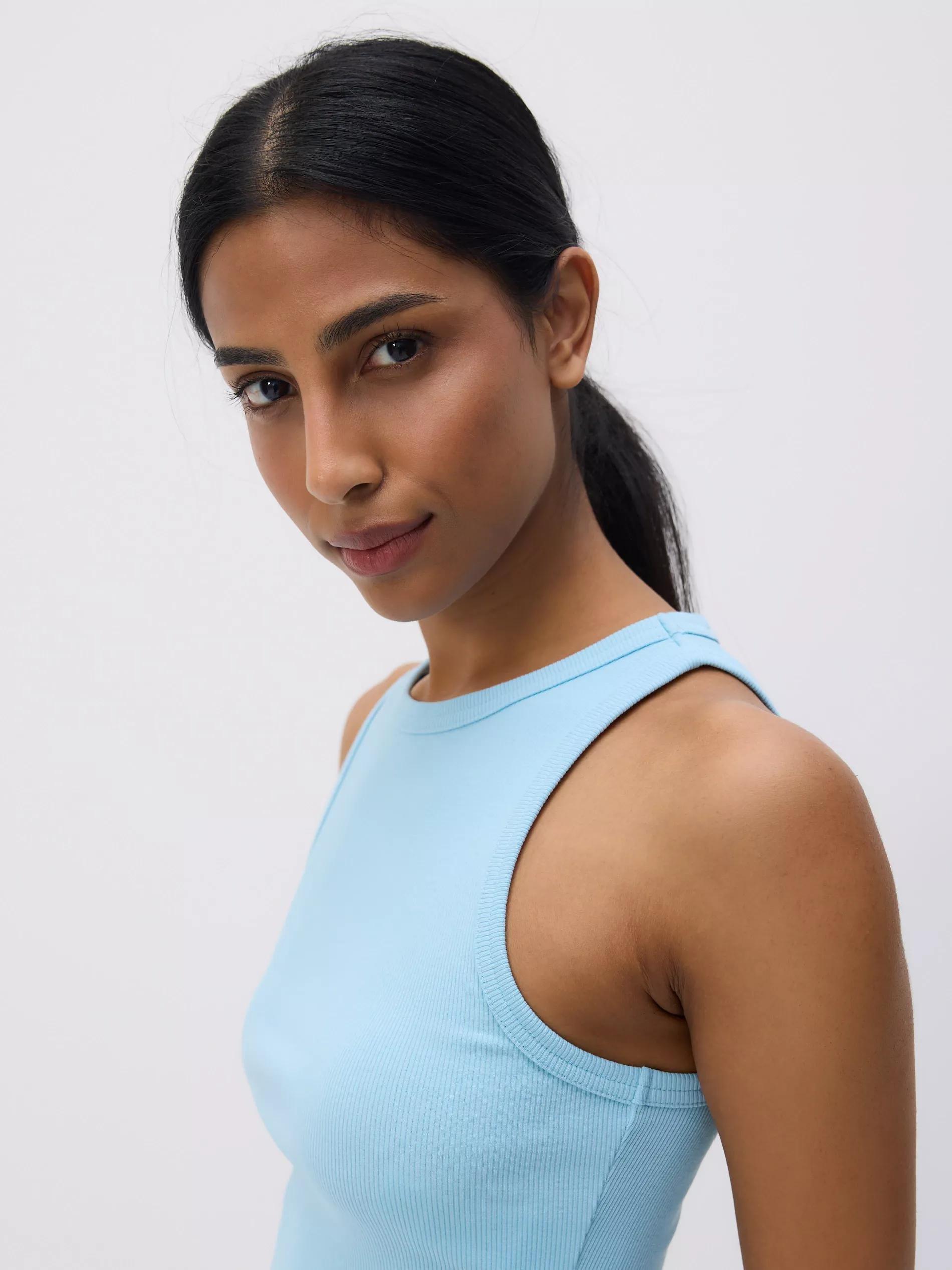 Turquoise Cotton Top, Turquoise, medium