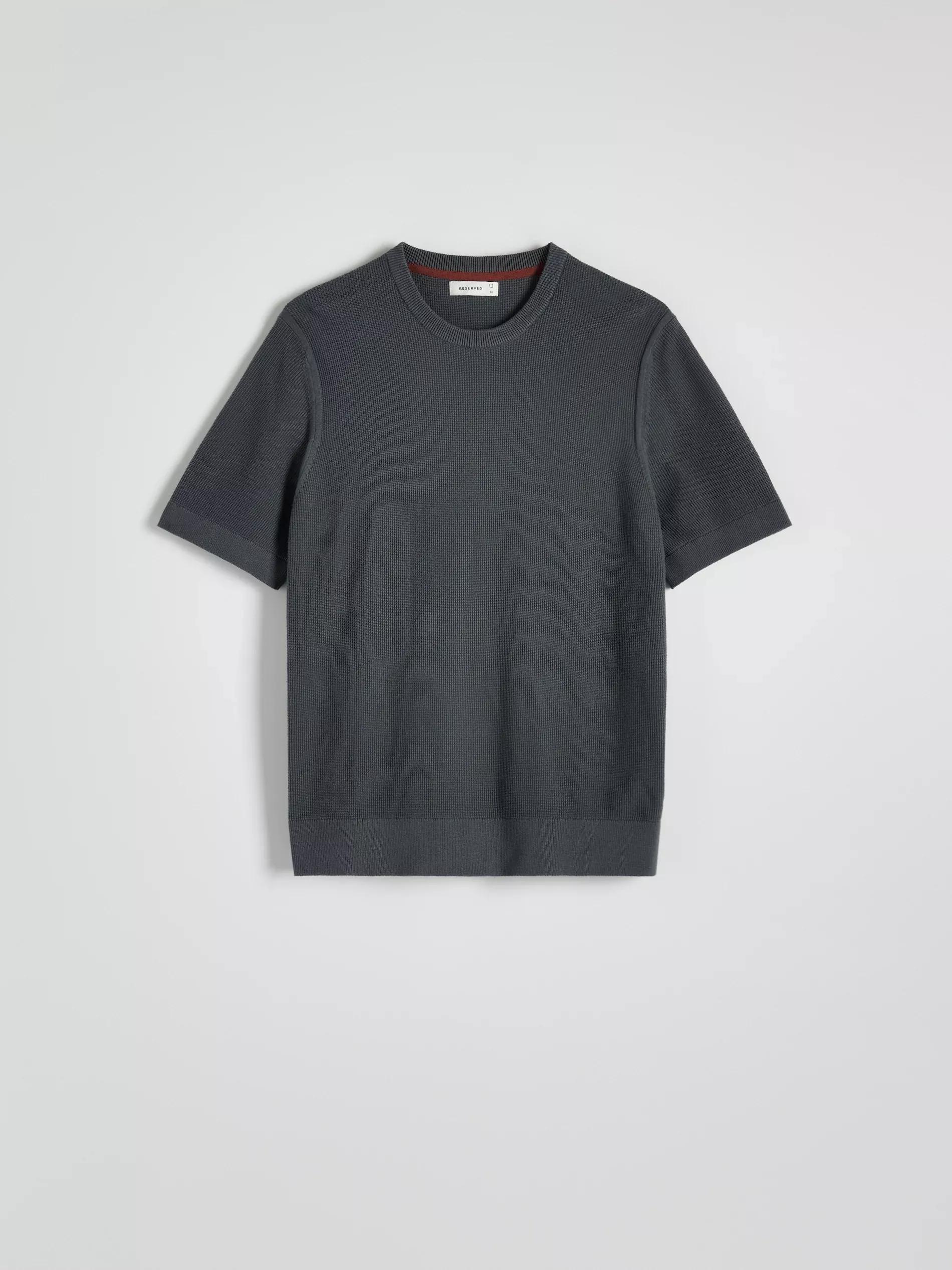 Black Cotton Sweater, Short Sleeve, , medium