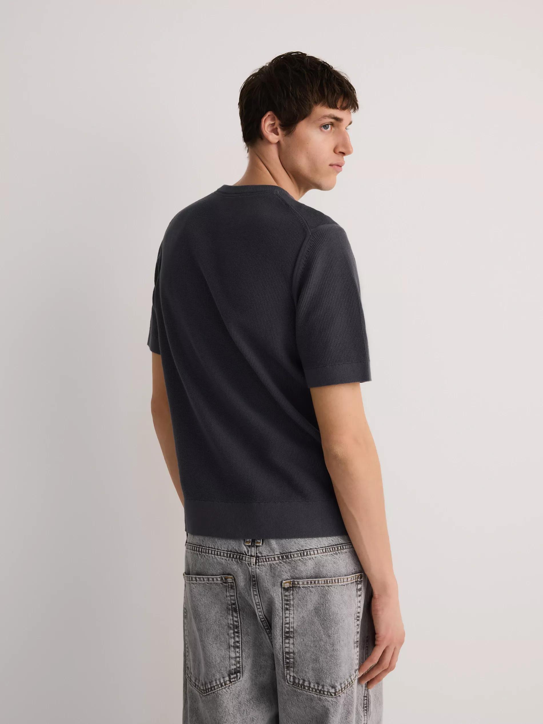 Black Cotton Sweater, Short Sleeve, , large image number 2