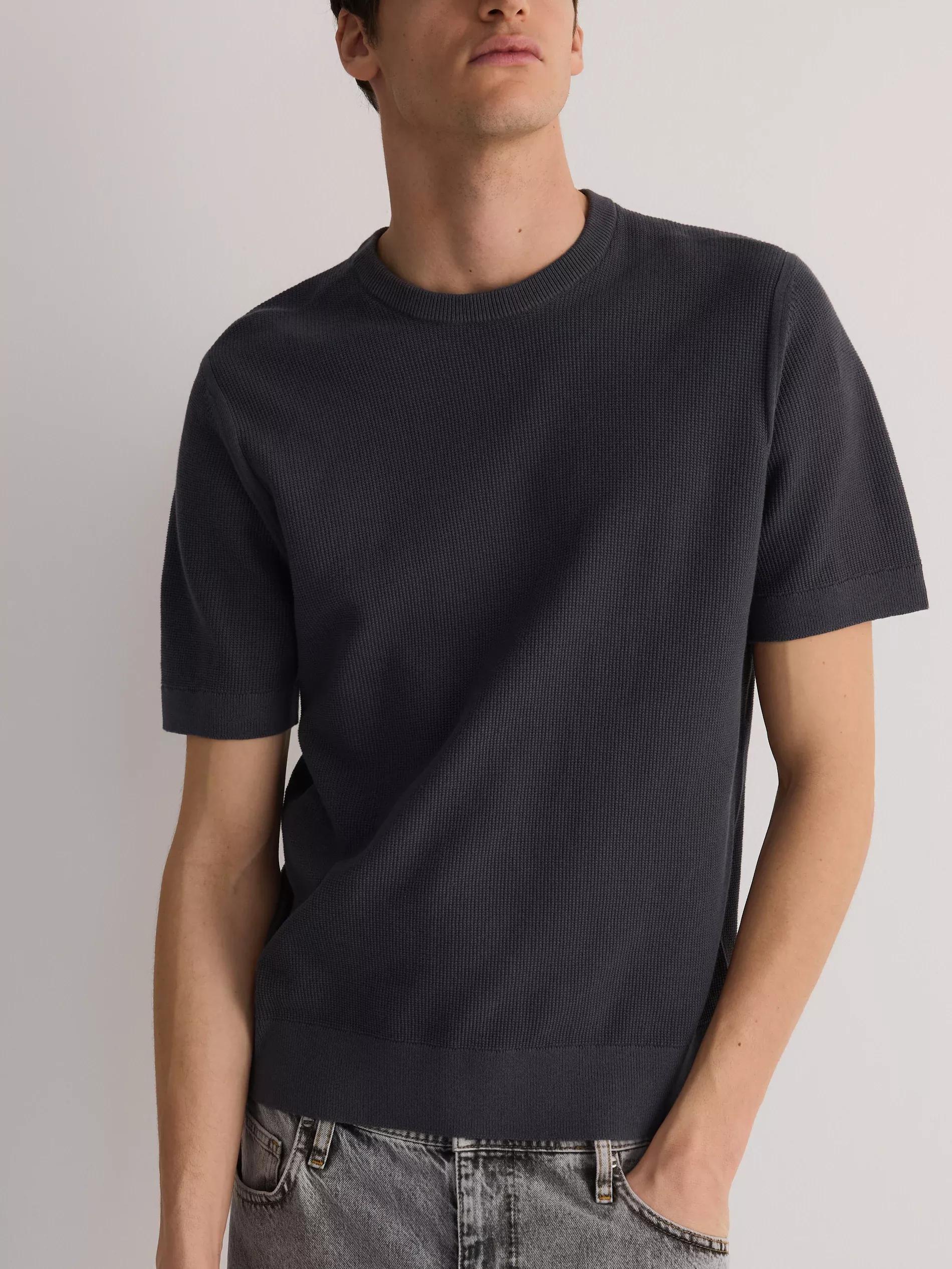 Black Cotton Sweater, Short Sleeve, , large image number 3