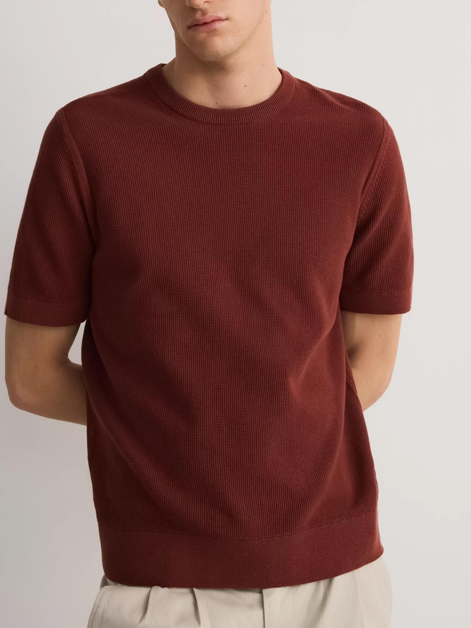 Red Cotton Sweater, Short Sleeve, , large image number 2