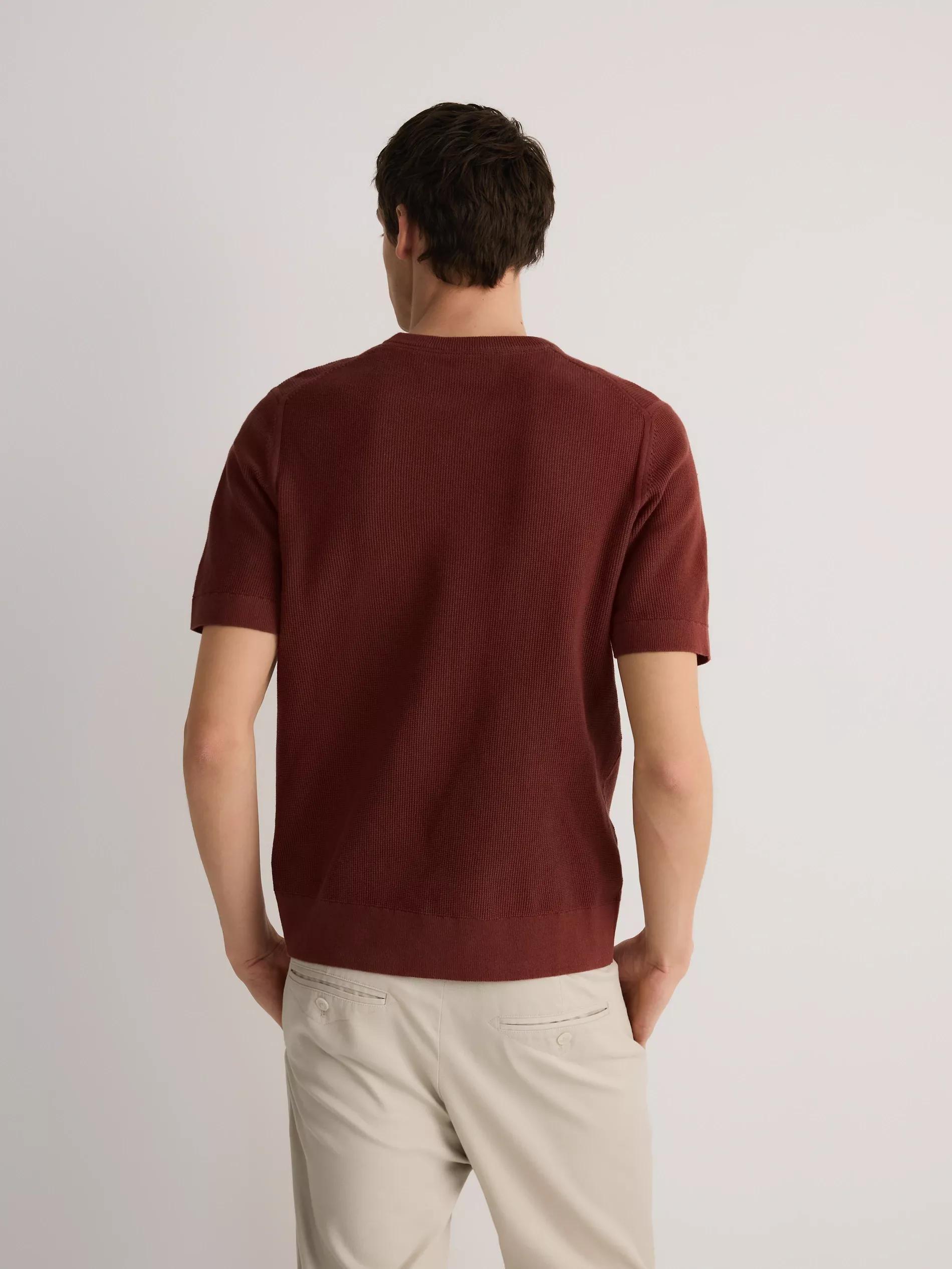 Red Cotton Sweater, Short Sleeve, , large image number 4