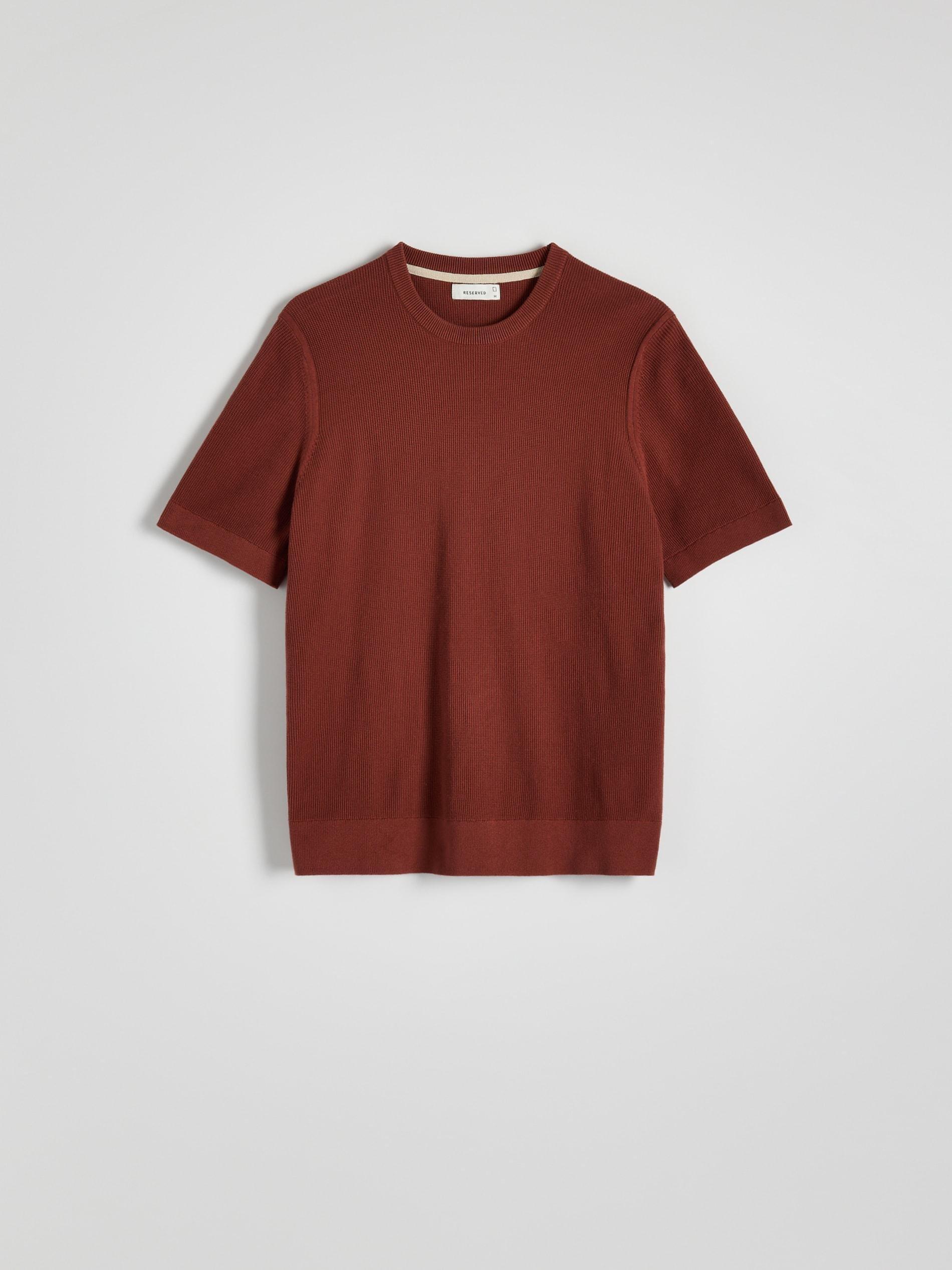 Red Cotton Sweater, Short Sleeve, , large image number 5
