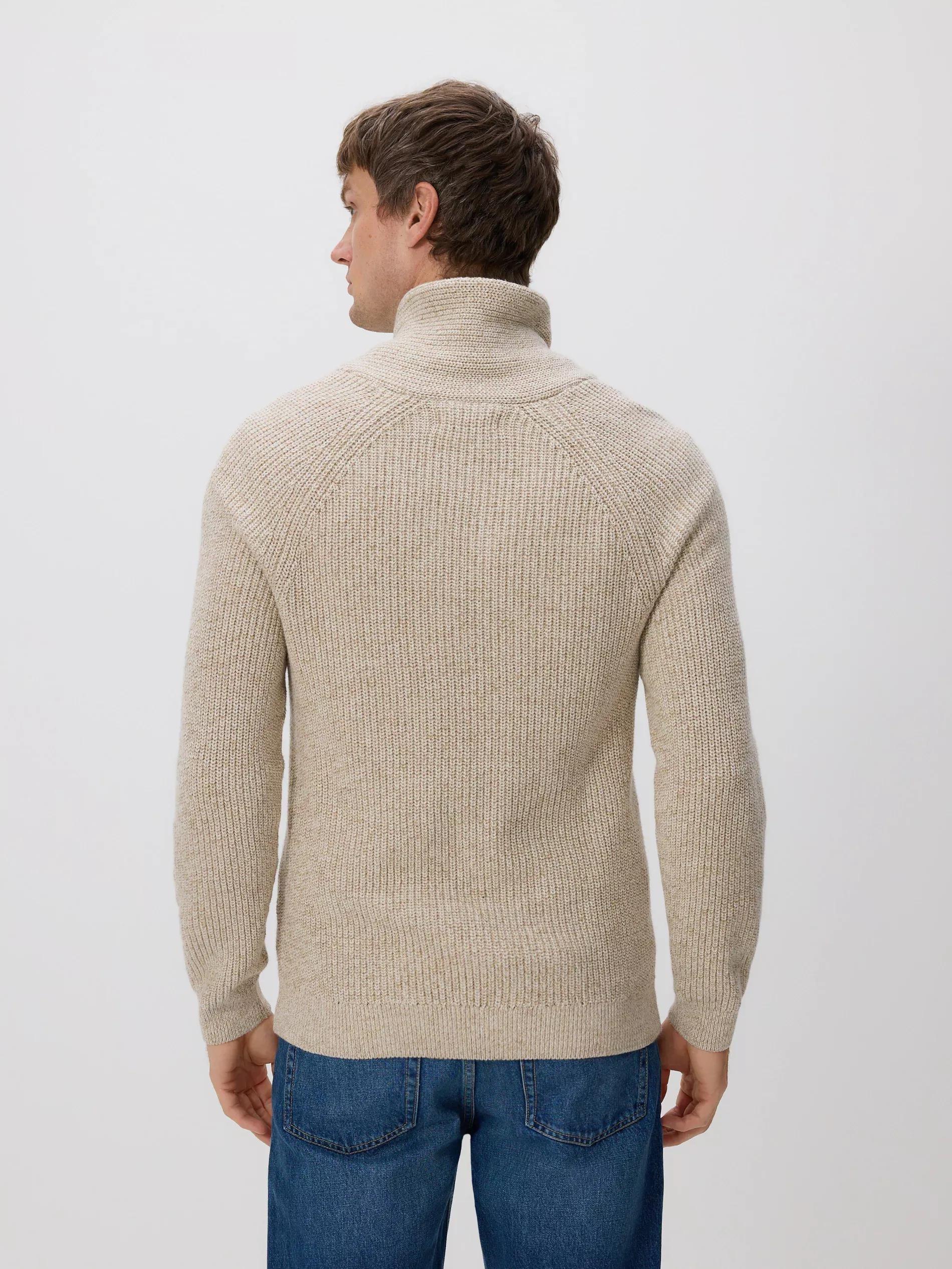 Beige V Neck Jumper, Beige, large image number 3