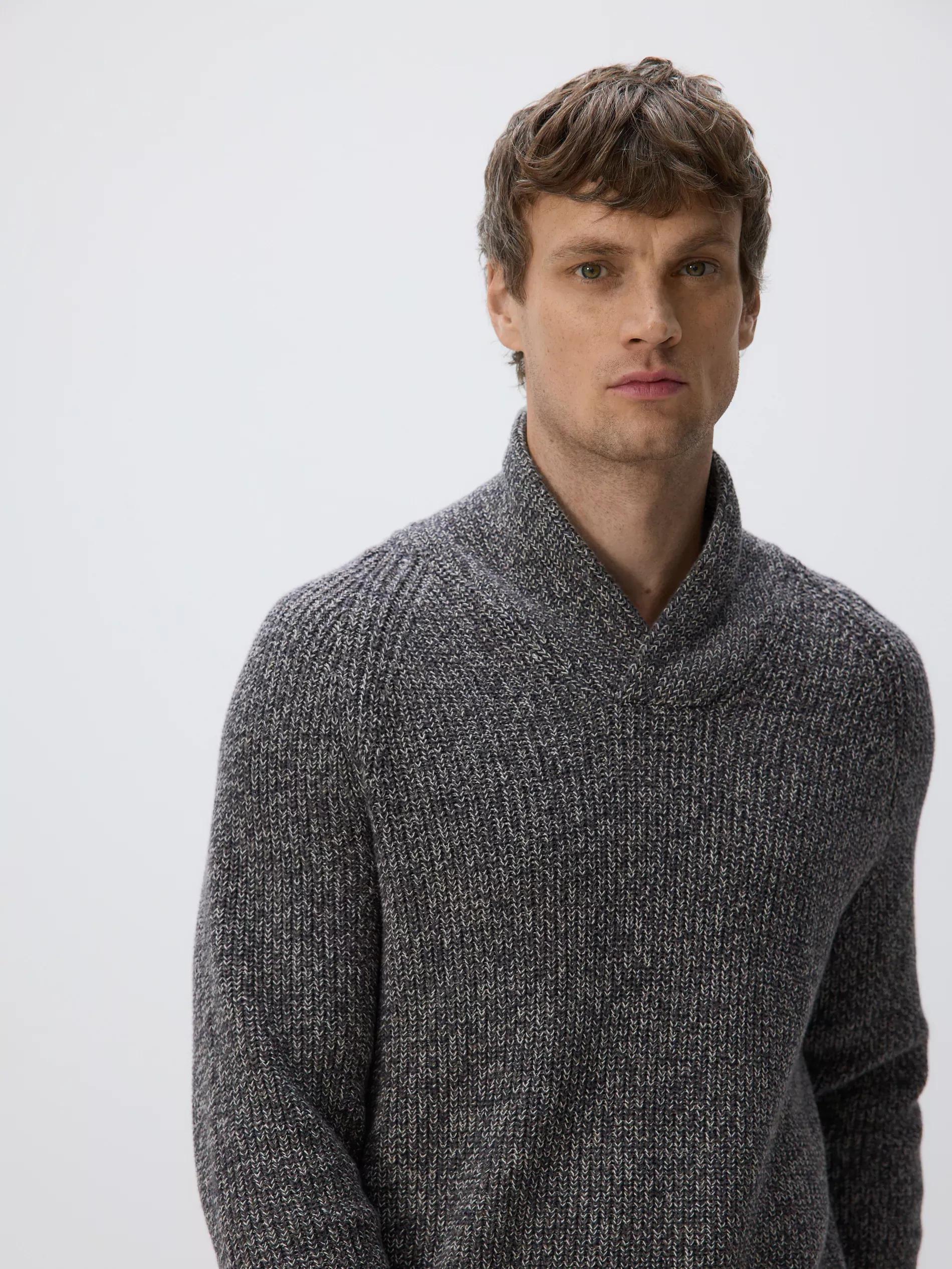 Grey V Neck Jumper, Grey, large image number 0