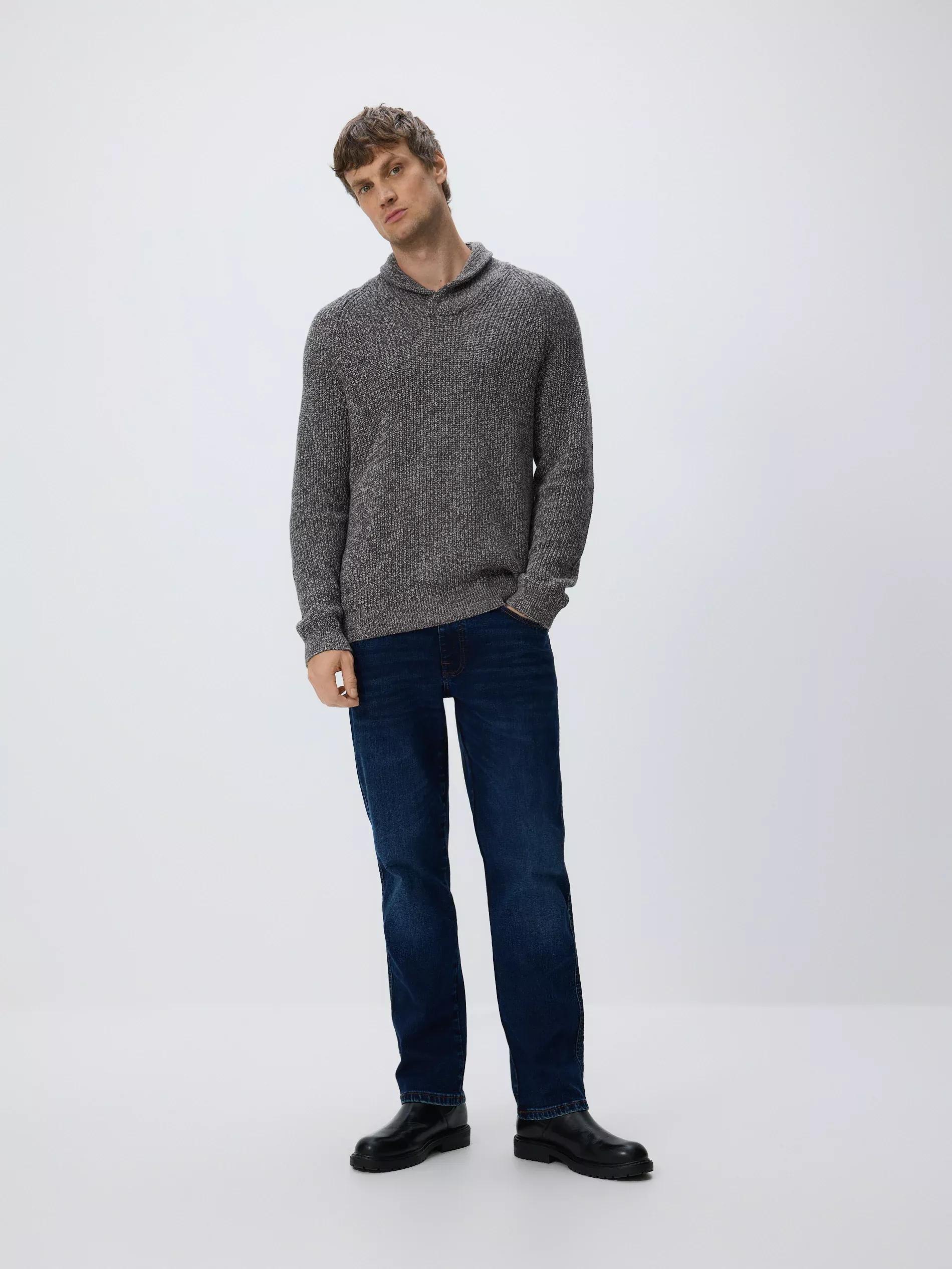 Grey V Neck Jumper, Grey, large image number 2