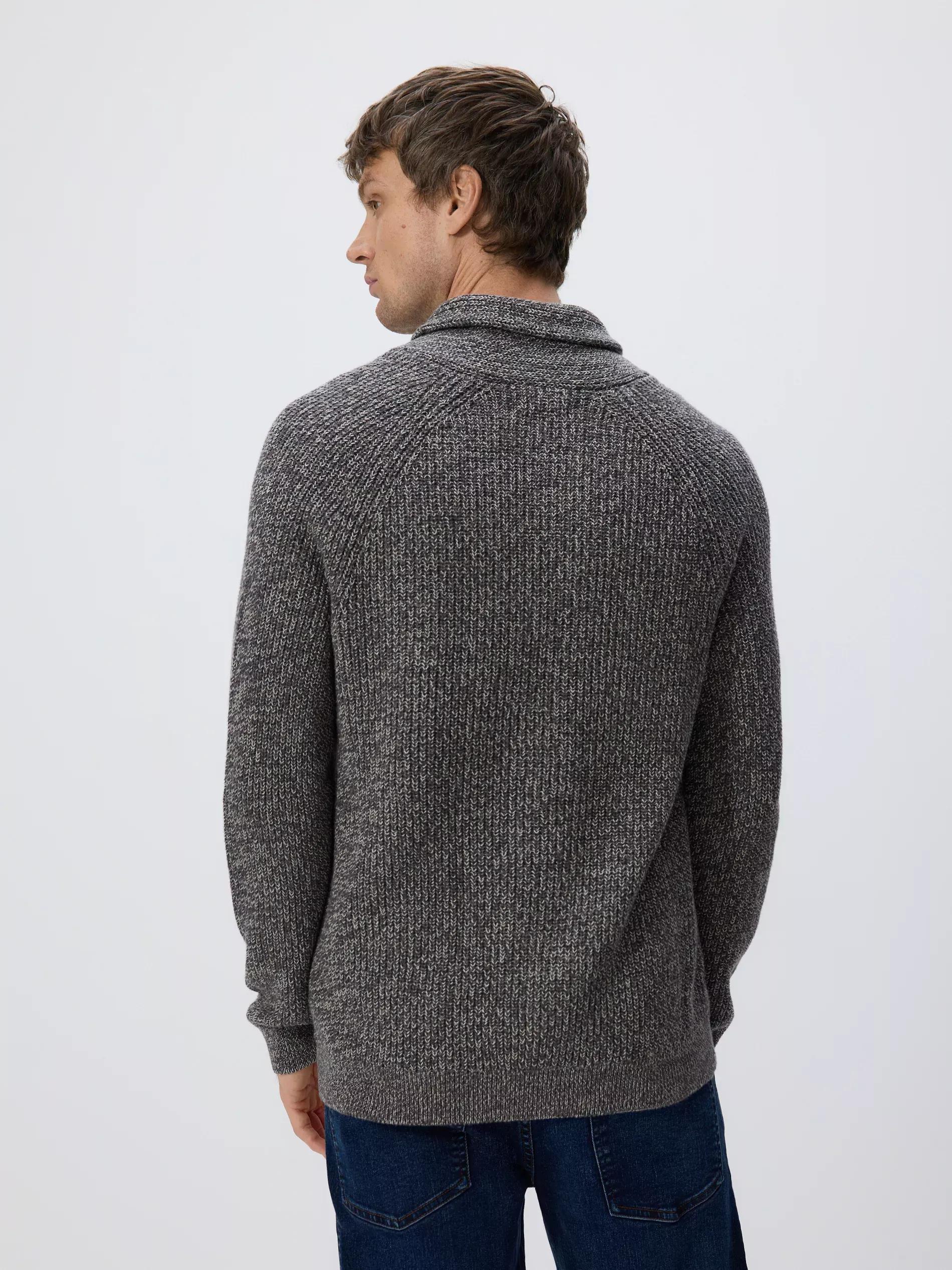 Grey V Neck Jumper, Grey, large image number 3