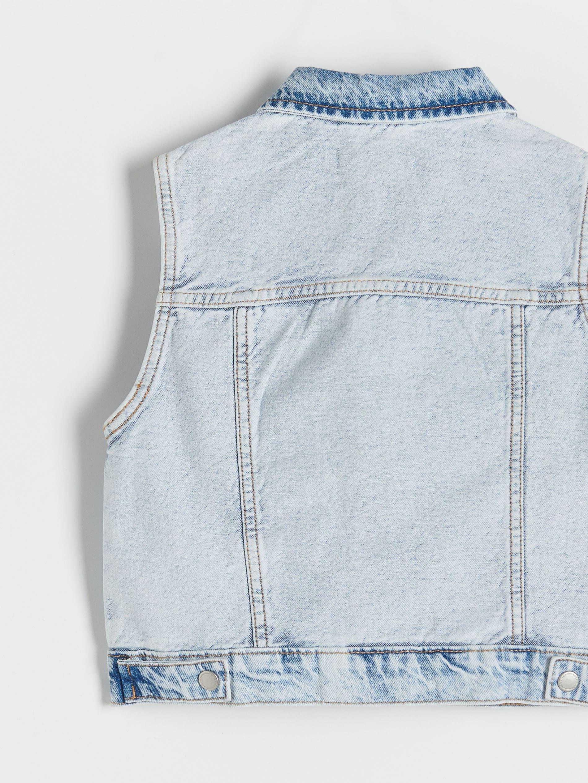 Blue Denim Vest, Kids Girls, , large image number 3