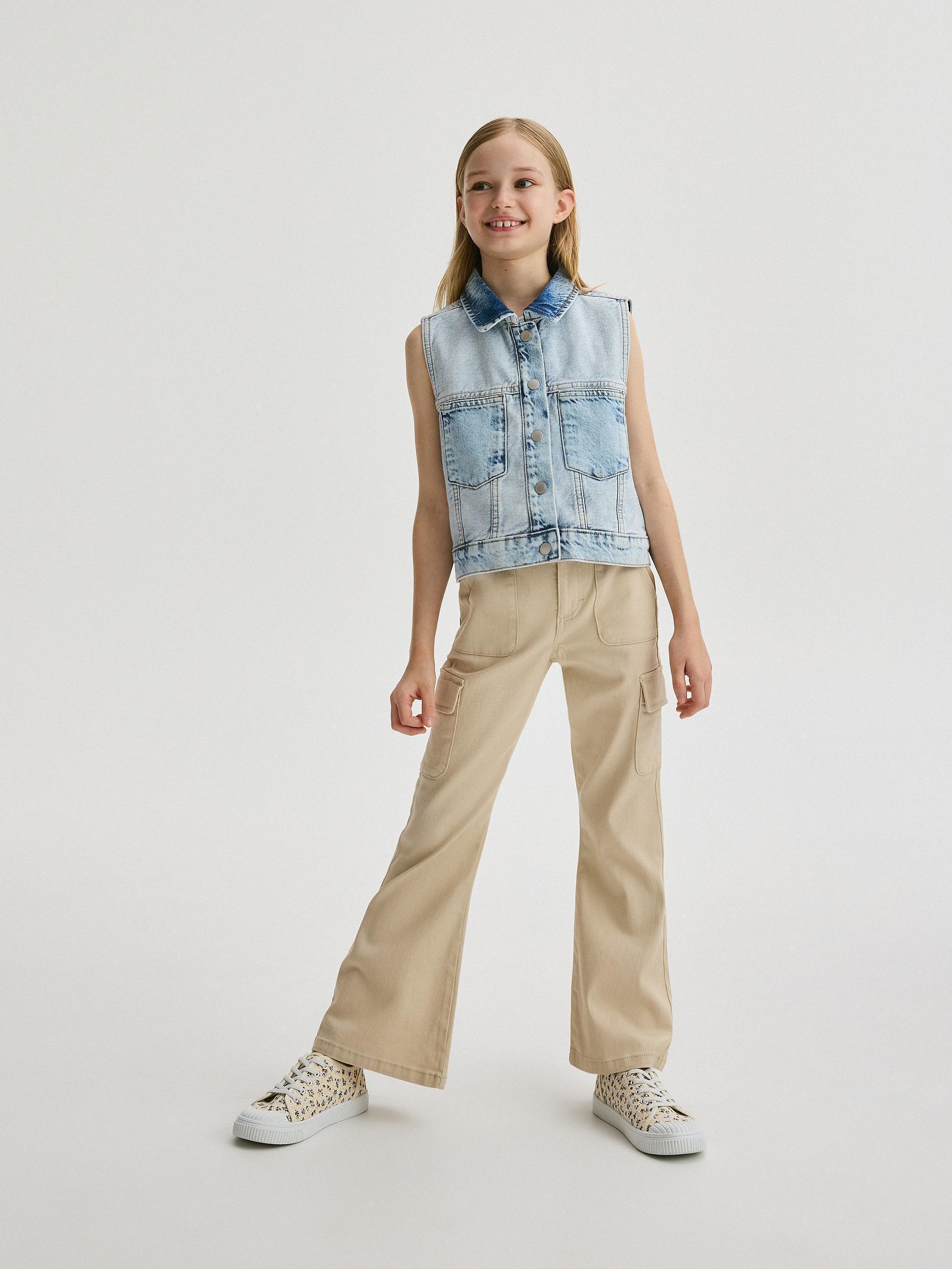 Blue Denim Vest, Kids Girls, , large image number 6