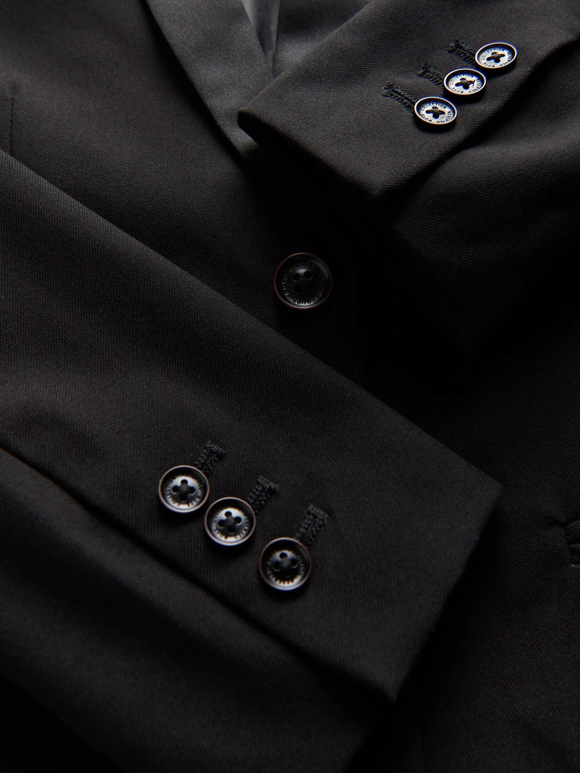 Black Viscose Blend Blazer, , large image number 2