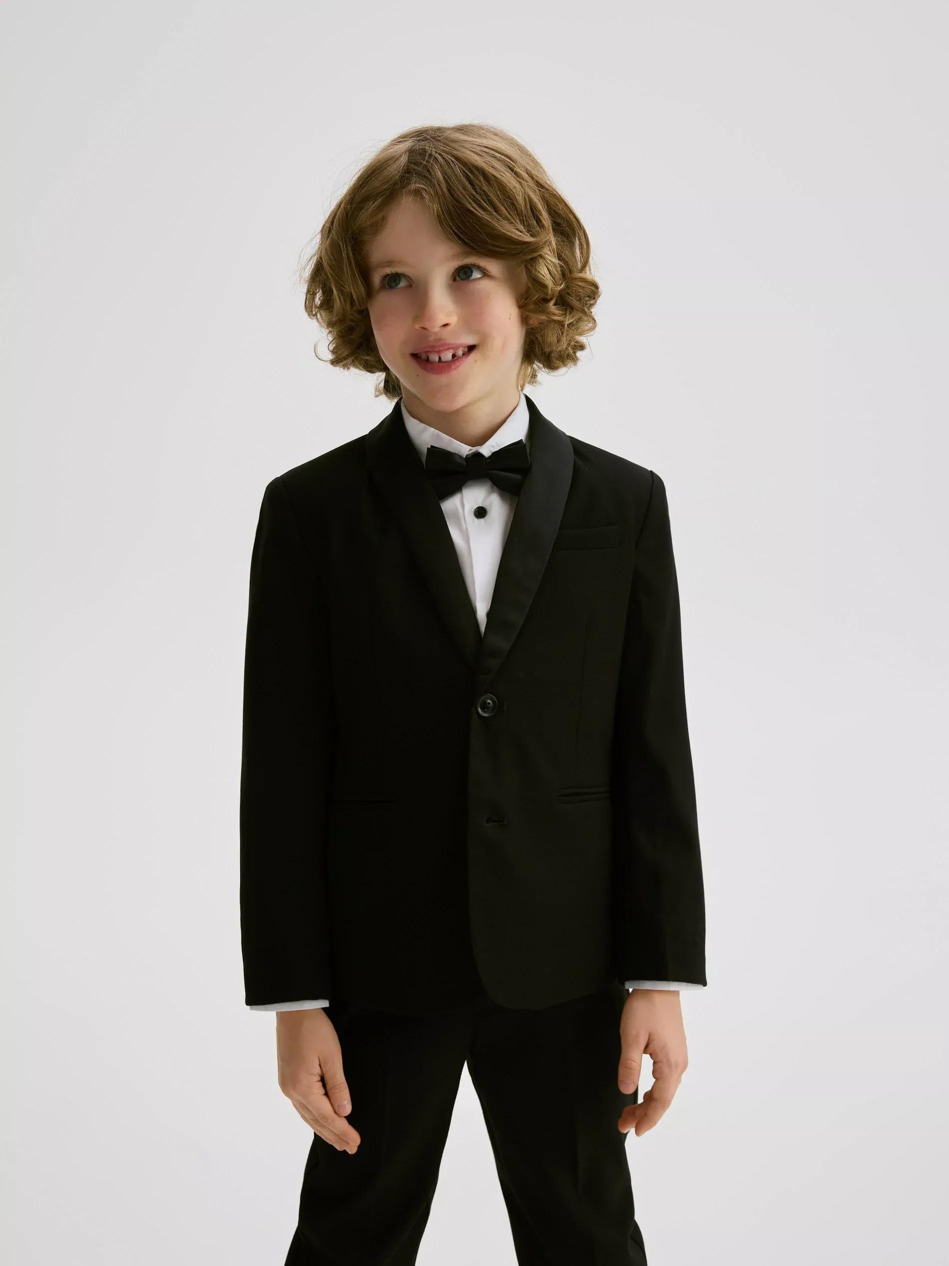 Black Viscose Blend Blazer, , large image number 3