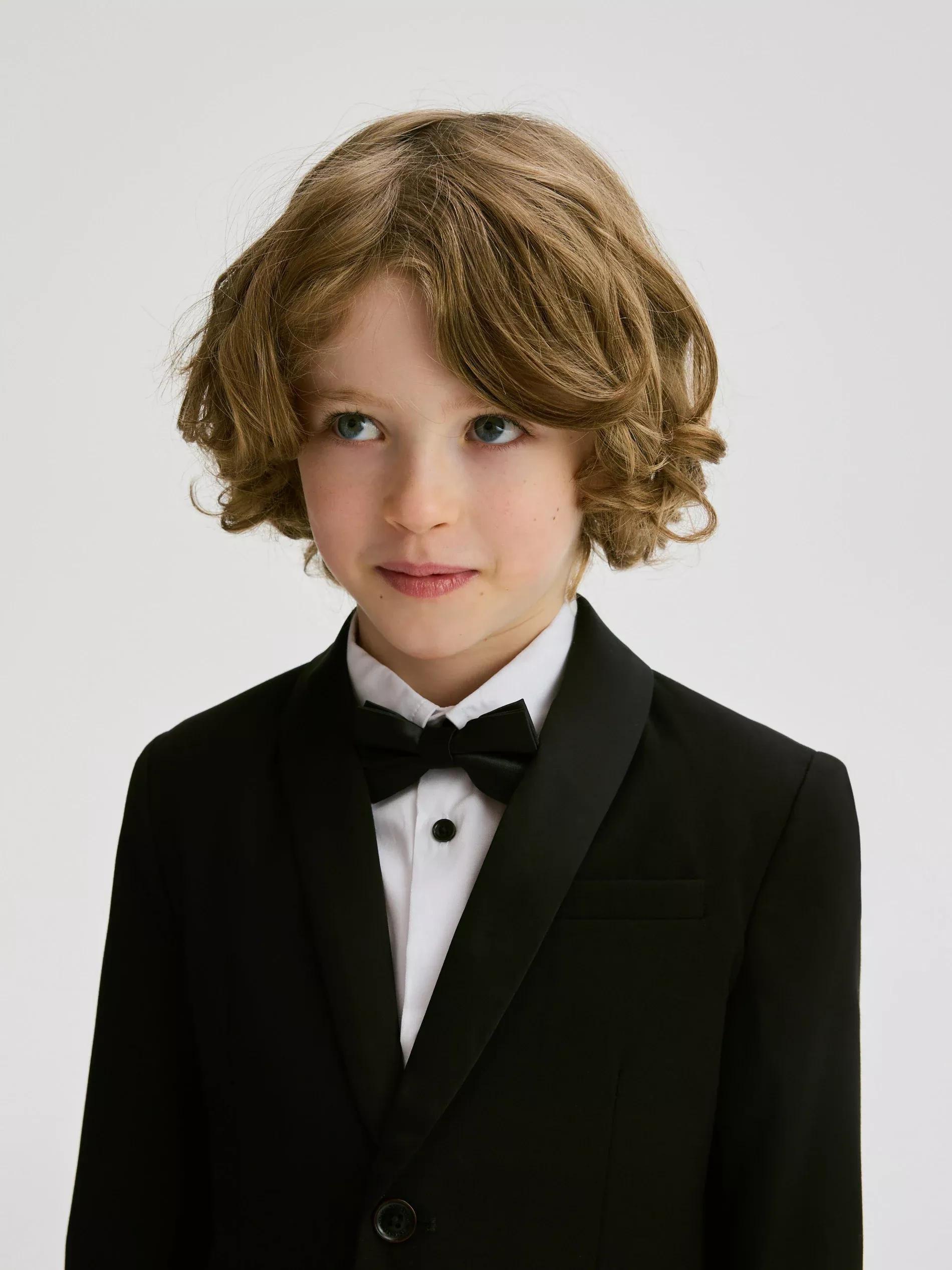 Black Viscose Blend Blazer, , large image number 4