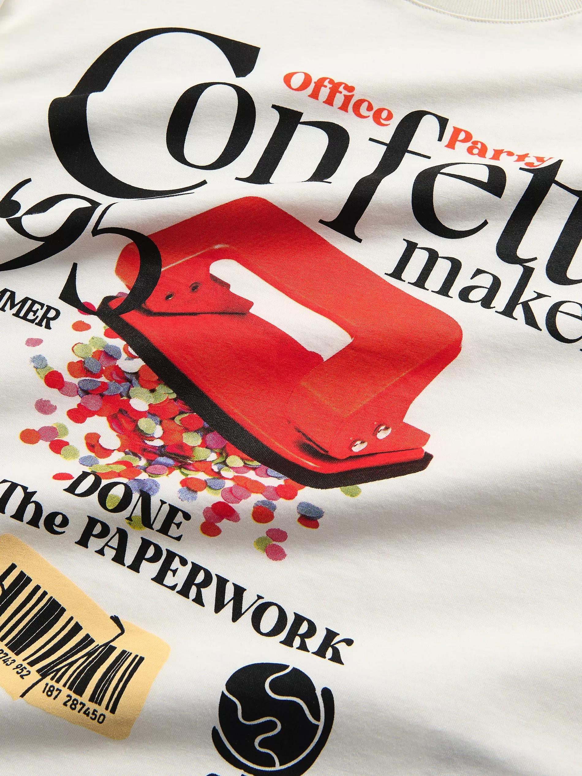 WHITE Cotton T-shirt with print, White, large image number 1