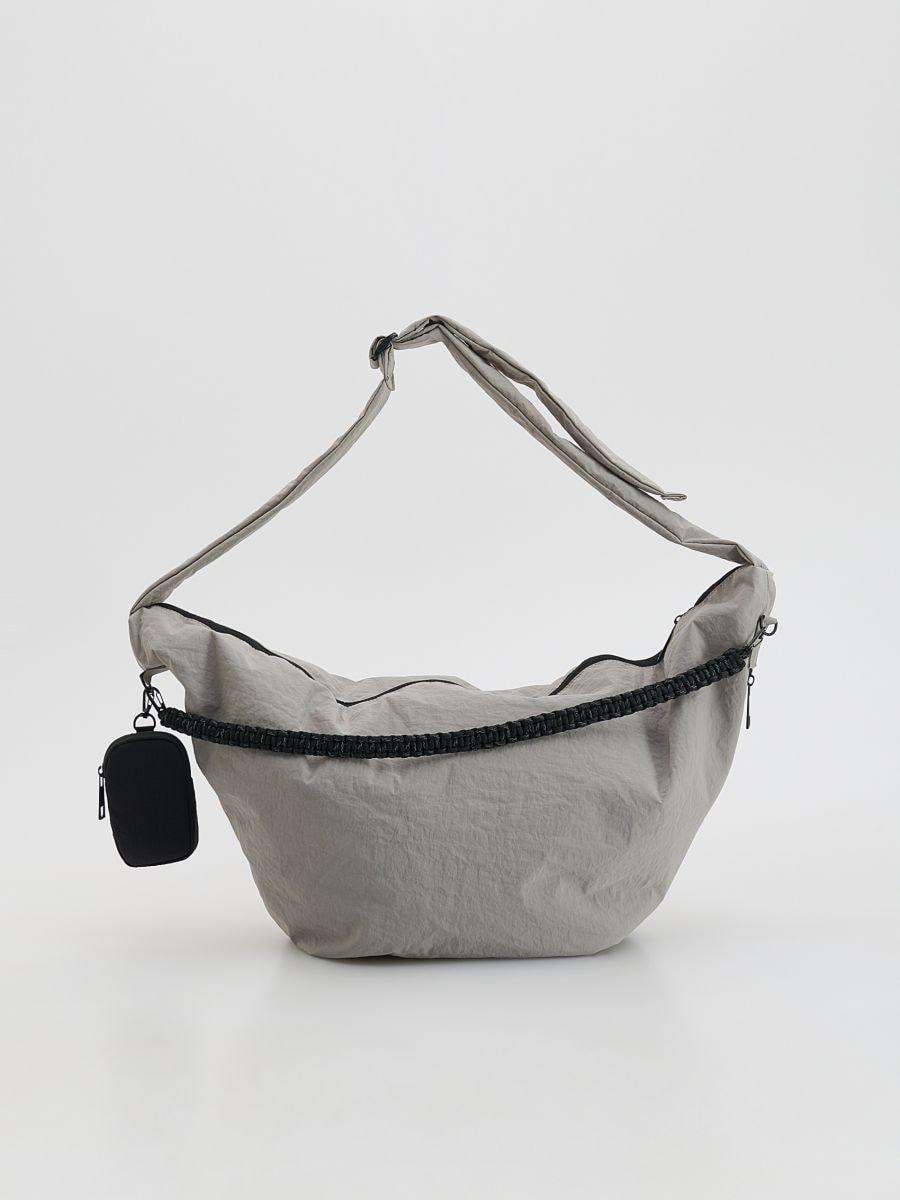 Grey Crossbody Bag, Light grey, medium