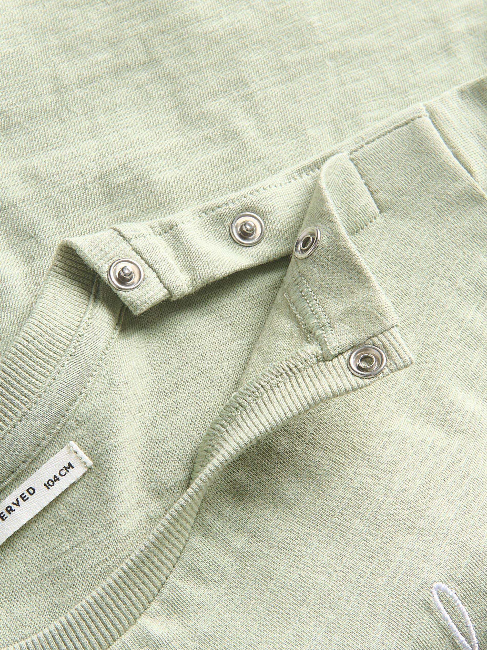 Green Embroidery Cotton T-Shirt, Kids Girls, , large image number 4