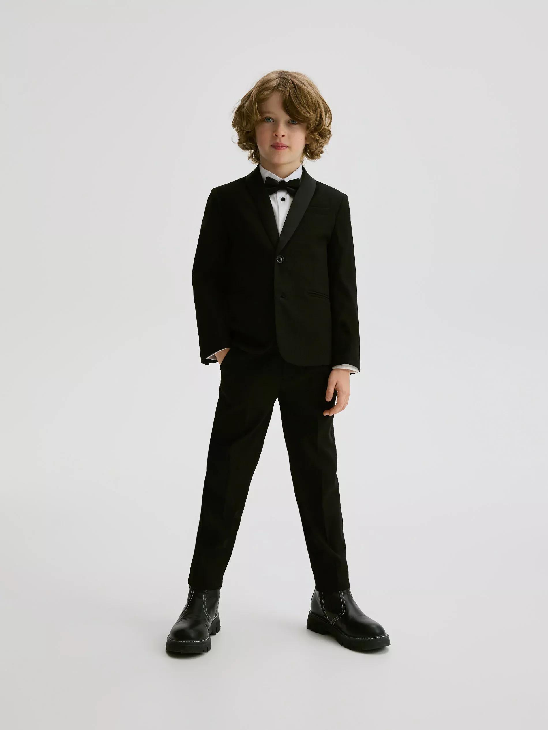 Black Elegant Slim Trousers, , large image number 4