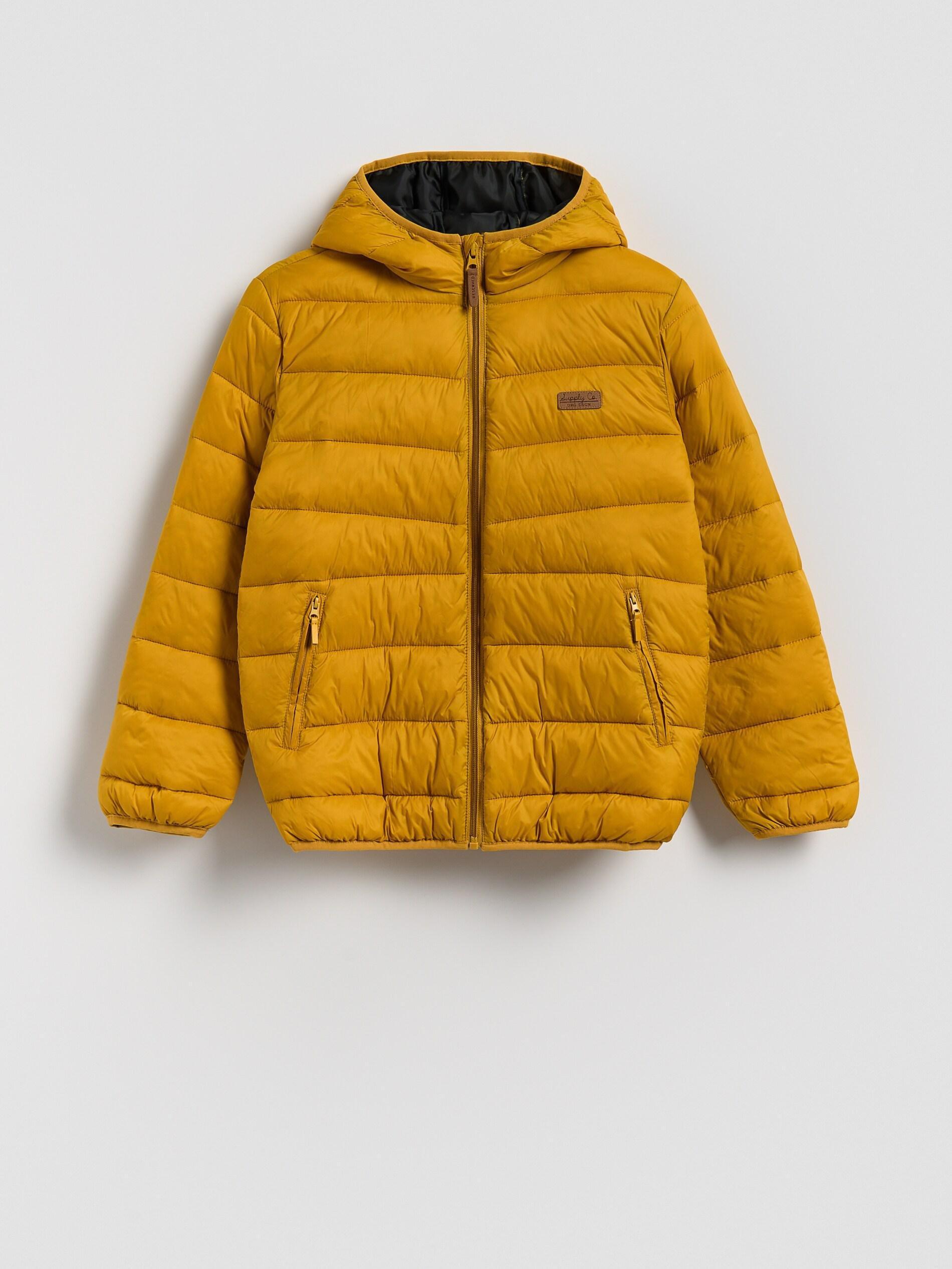 Yellow Quilted Jacket, Kids Boys, Yellow, large image number 1