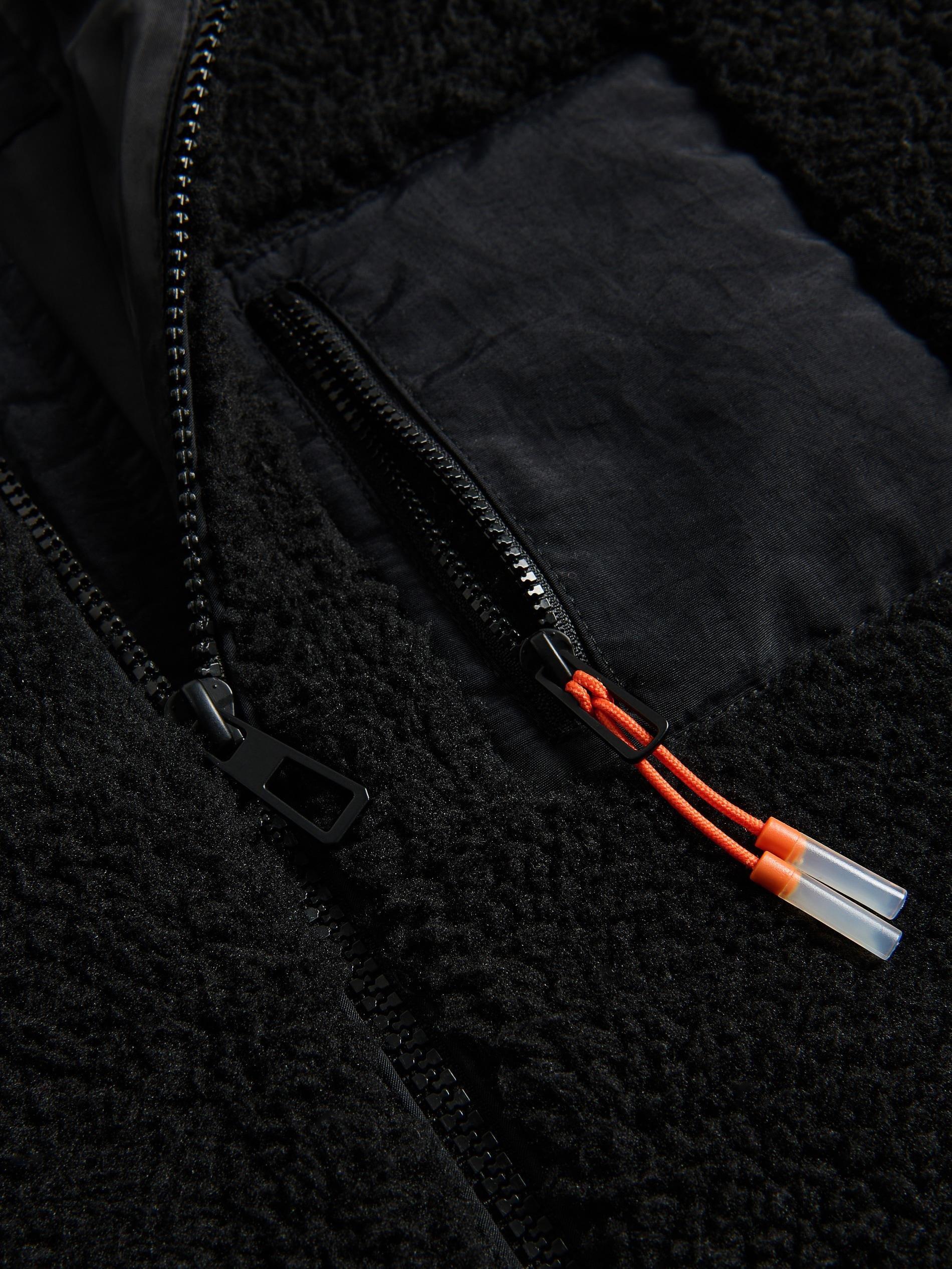 Black Sherpa Jacket, Black, medium